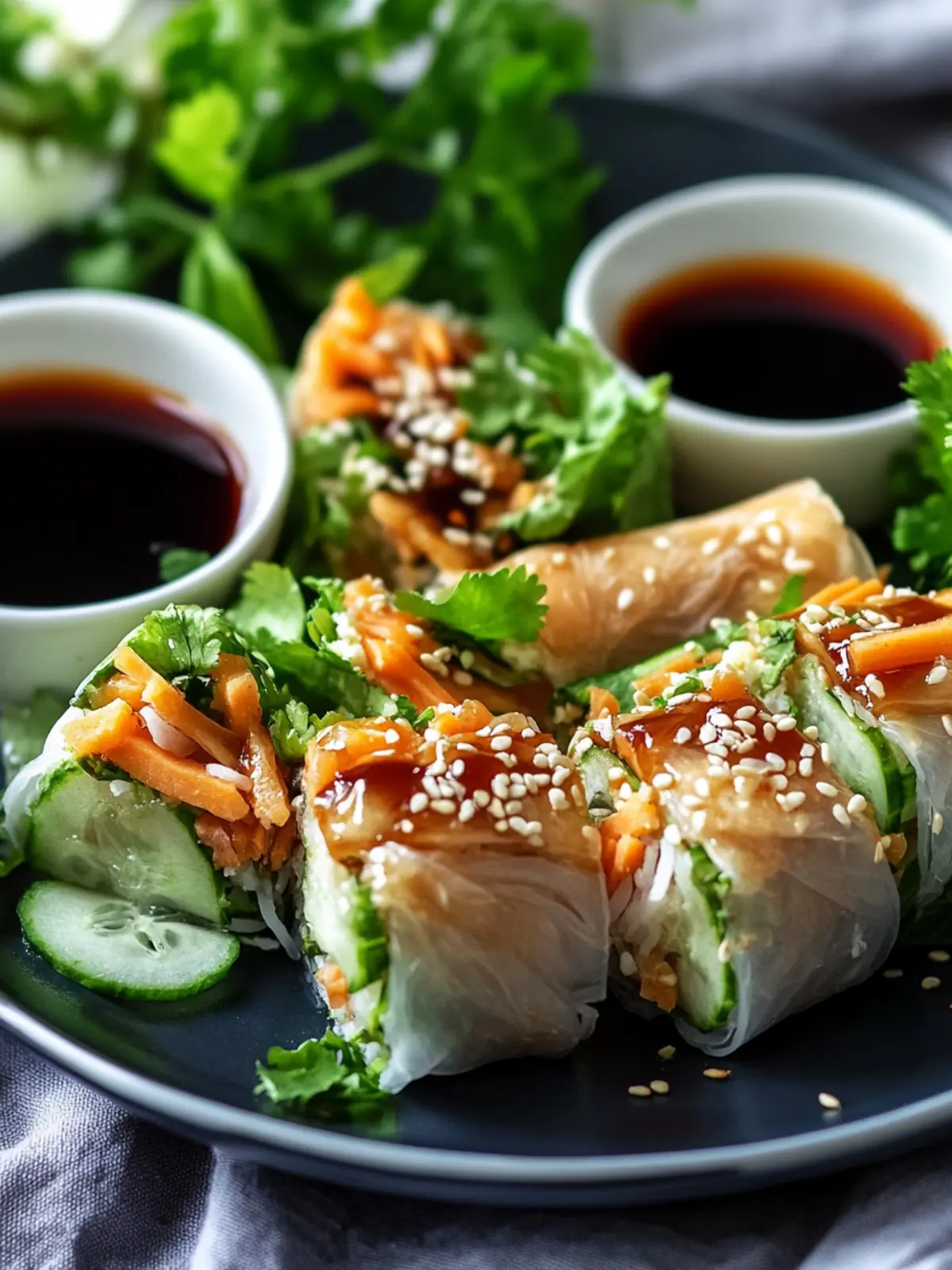 Hähnchen Teriyaki Reispapier Frühlingsrollen: Frisch & Lecker