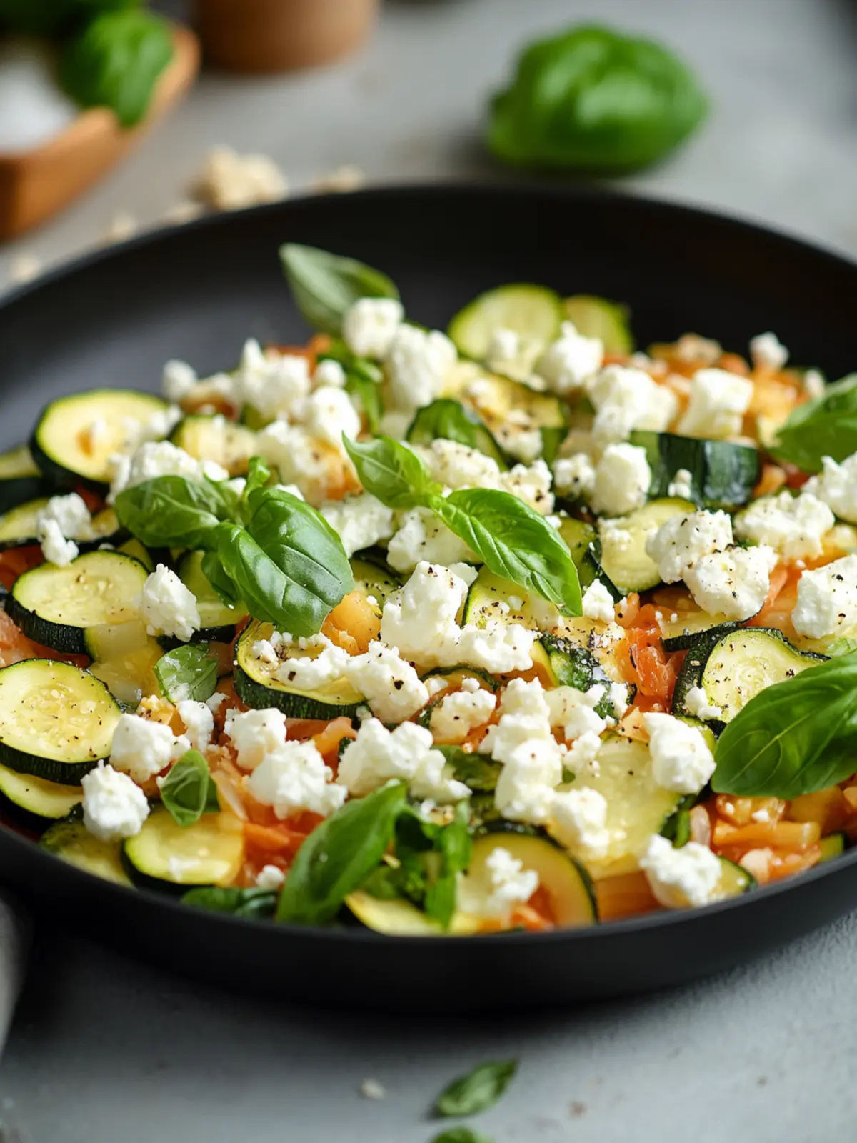 Mediterrane Reispfanne mit Zucchini und Feta: leckere Resteküche