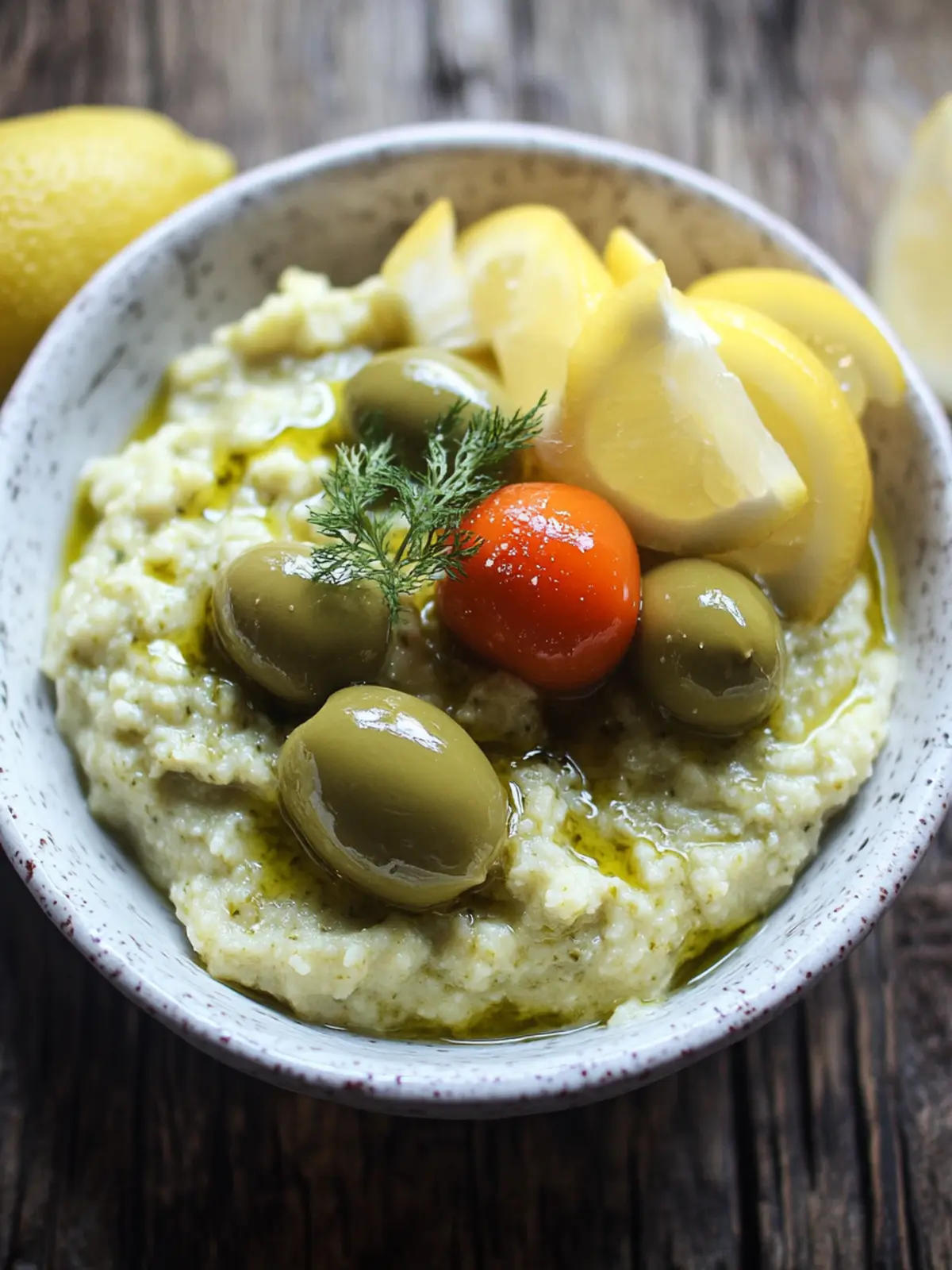 Cremiger grüner Oliven-Dip (4 Zutaten)