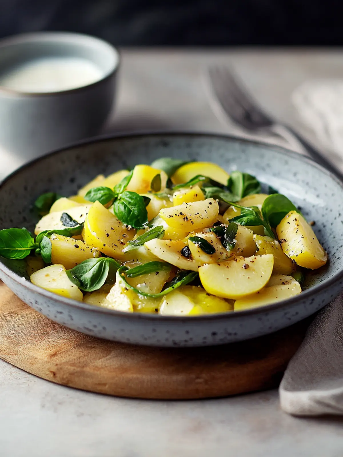 Leichte Kost – Kohlrabisalat mit Apfel und Joghurtdressing