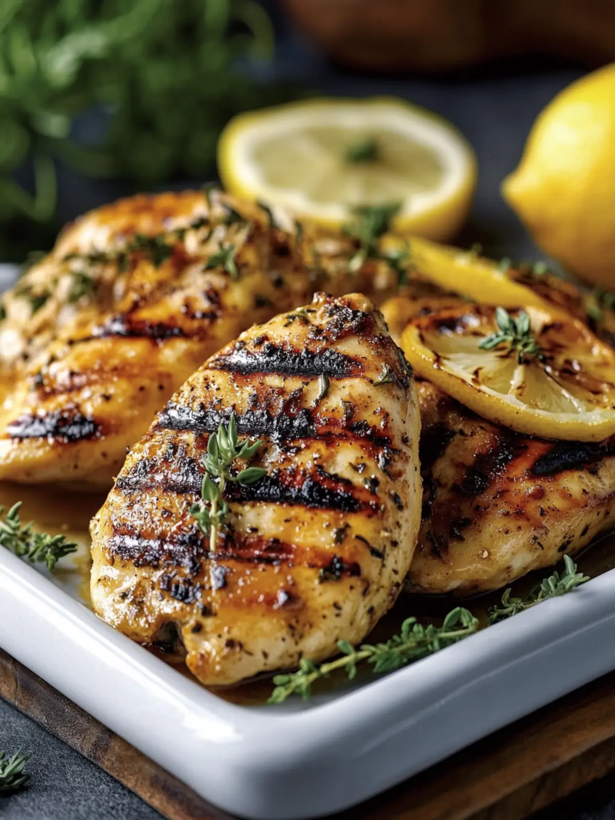 Grilled lemon chicken: fresh, tender and full of flavors