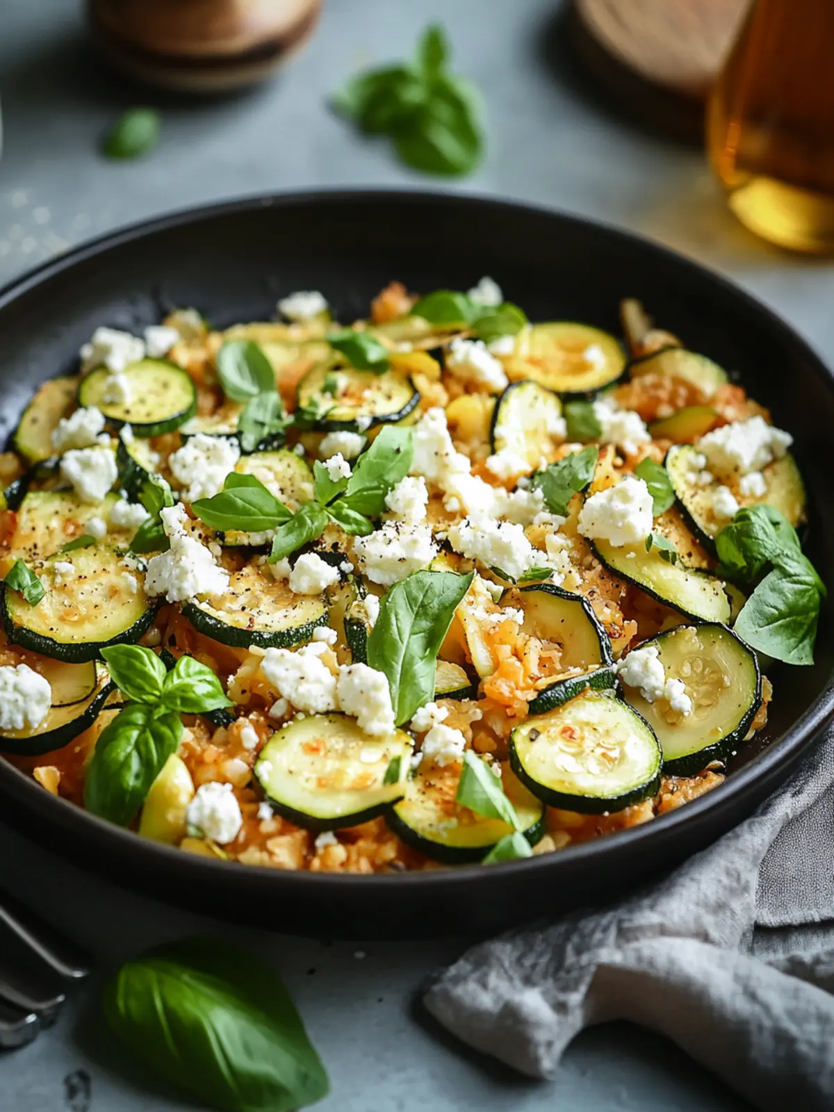 Mediterrane Reispfanne mit Zucchini und Feta: leckere Resteküche