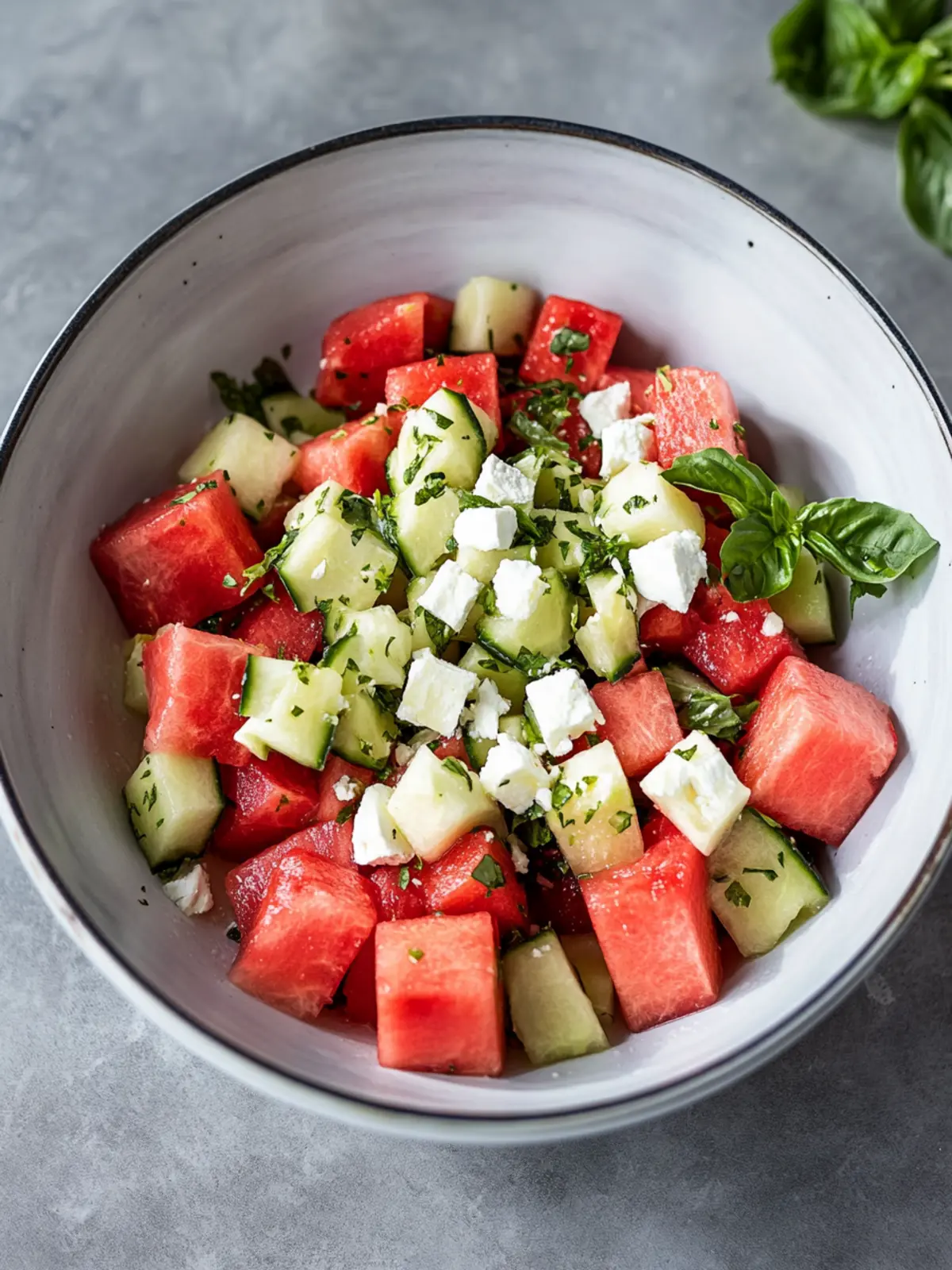 Griechischer Wassermelonen-Feta-Salat