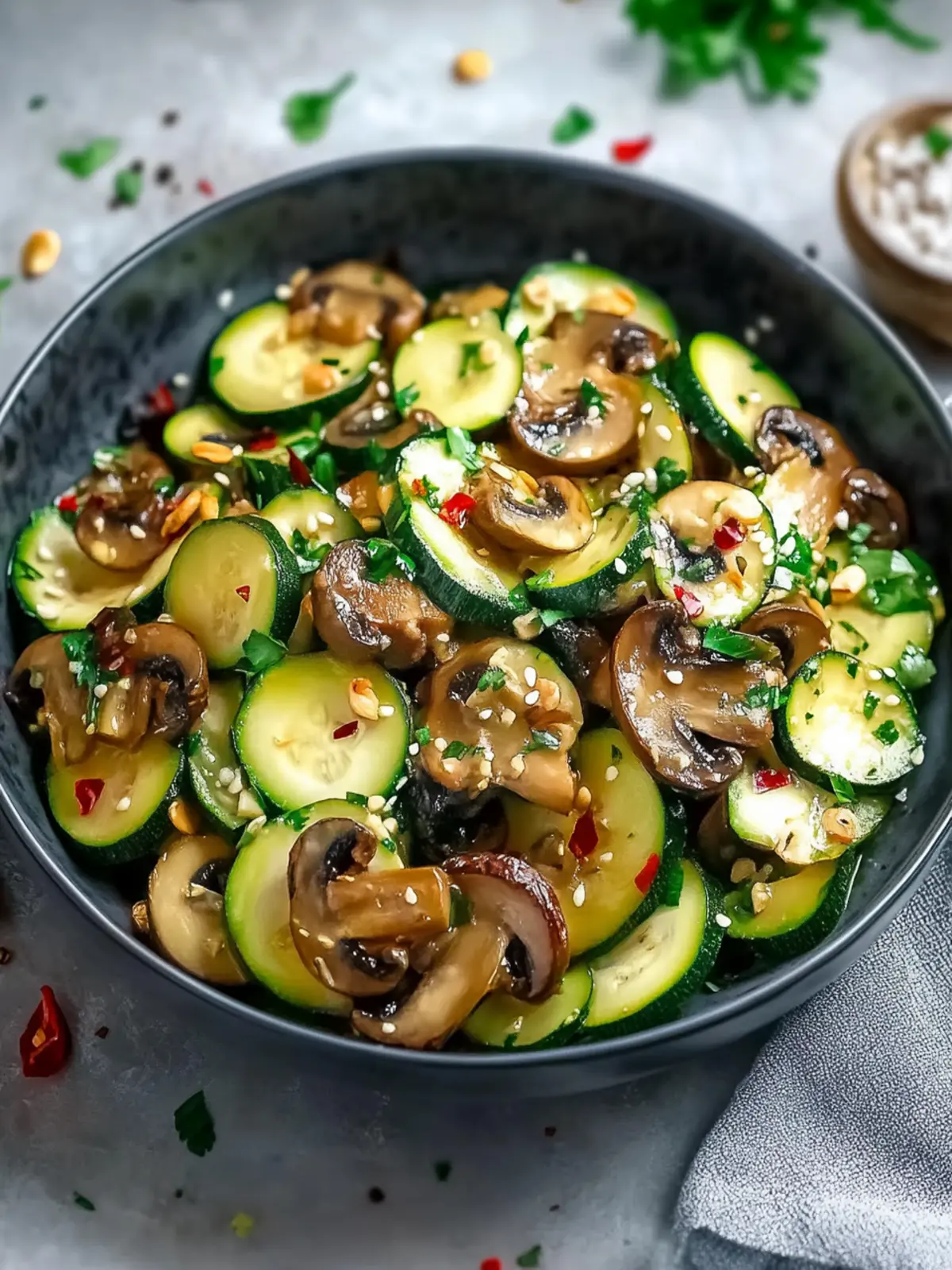 Today's special: Asian zucchini-mushroom pan