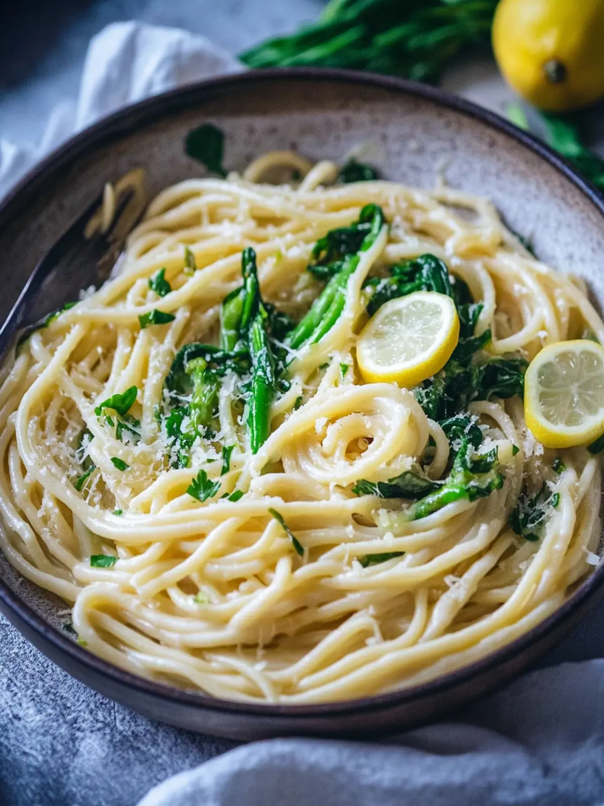 Cremige Tahini-Pasta mit Zitrone und Knoblauch (Einfache vegane Pasta)