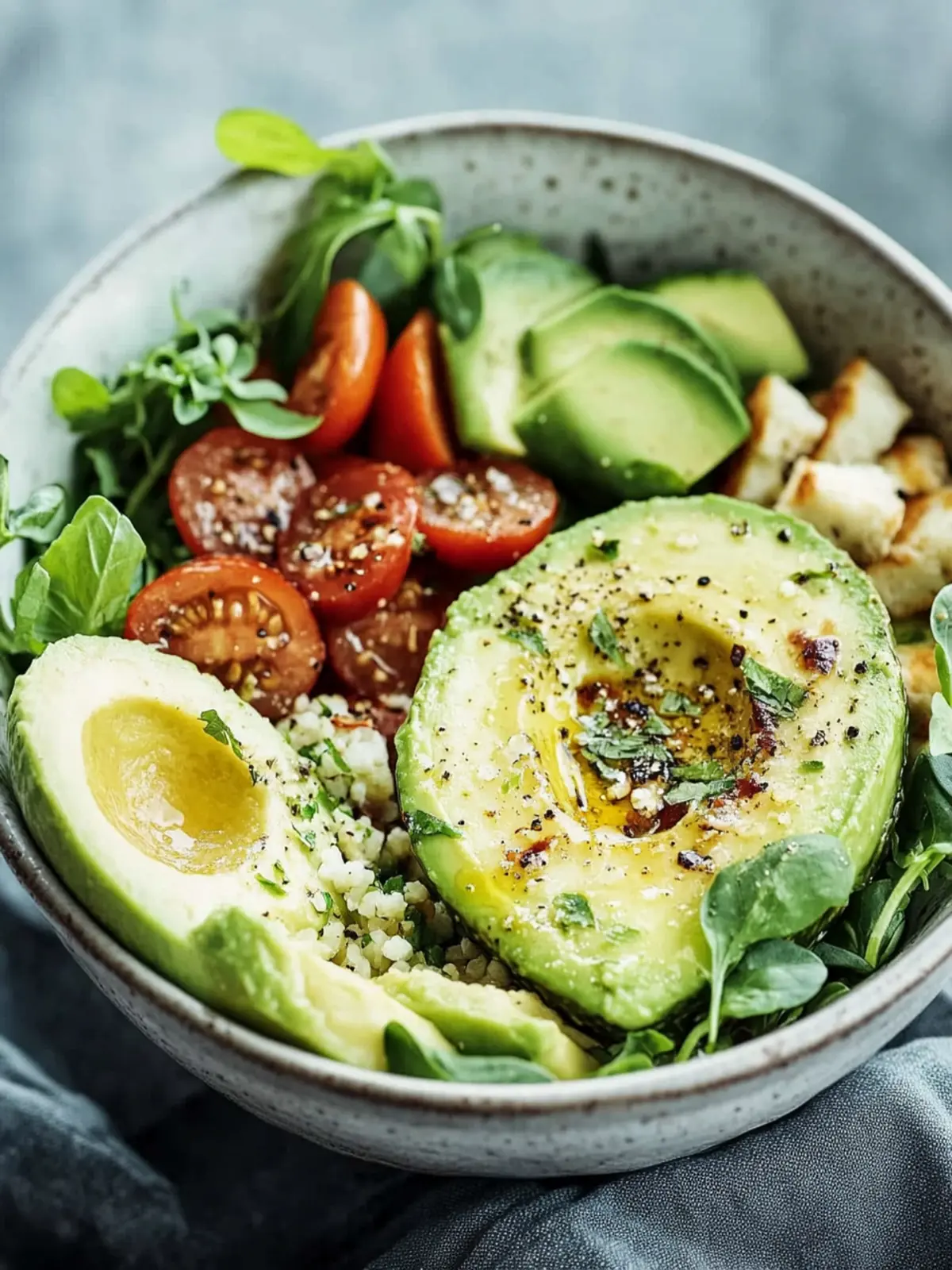 Die schnellste Power-Avocado-Hähnchen-Bowl