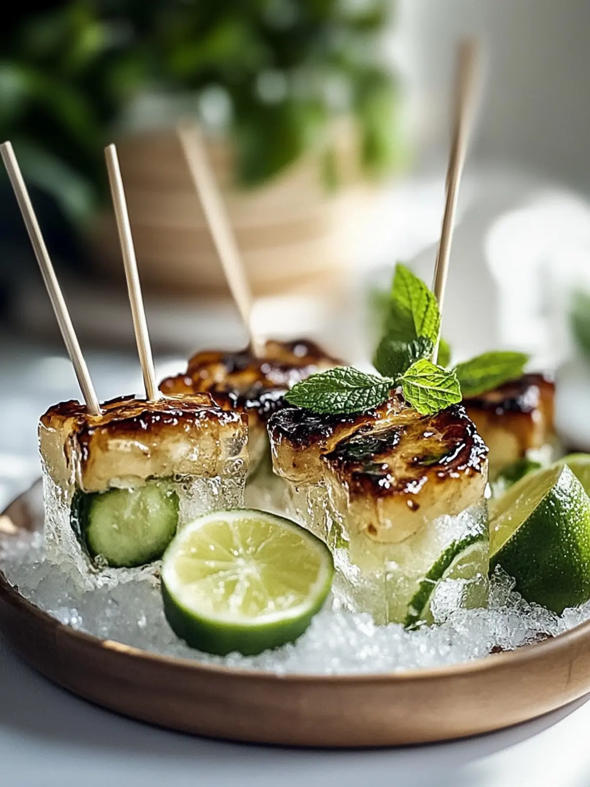 Glasierte japanische Hähnchenspieße