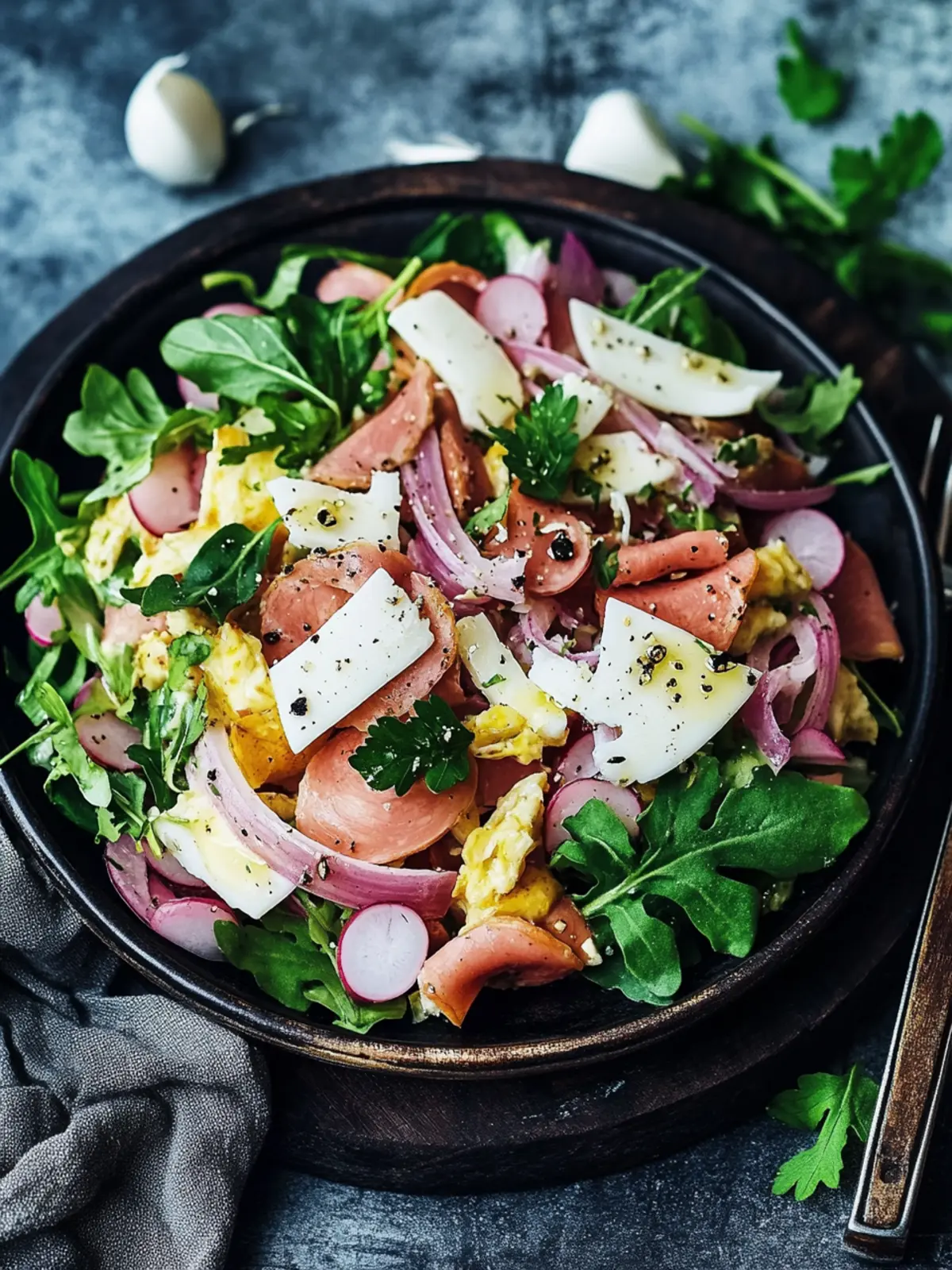 Schweizer Wurstsalat mit Käse