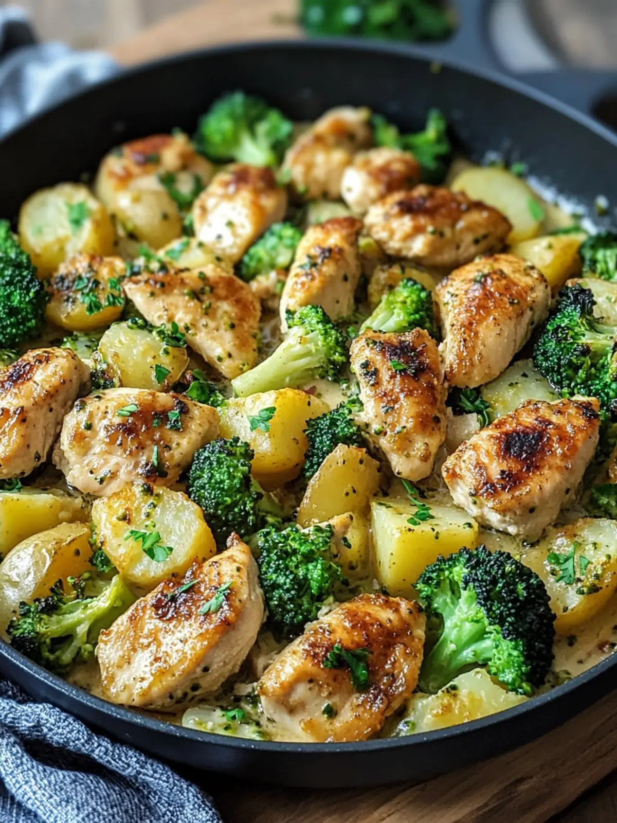 Potato-Chicken-Pan with Broccoli quite easy
