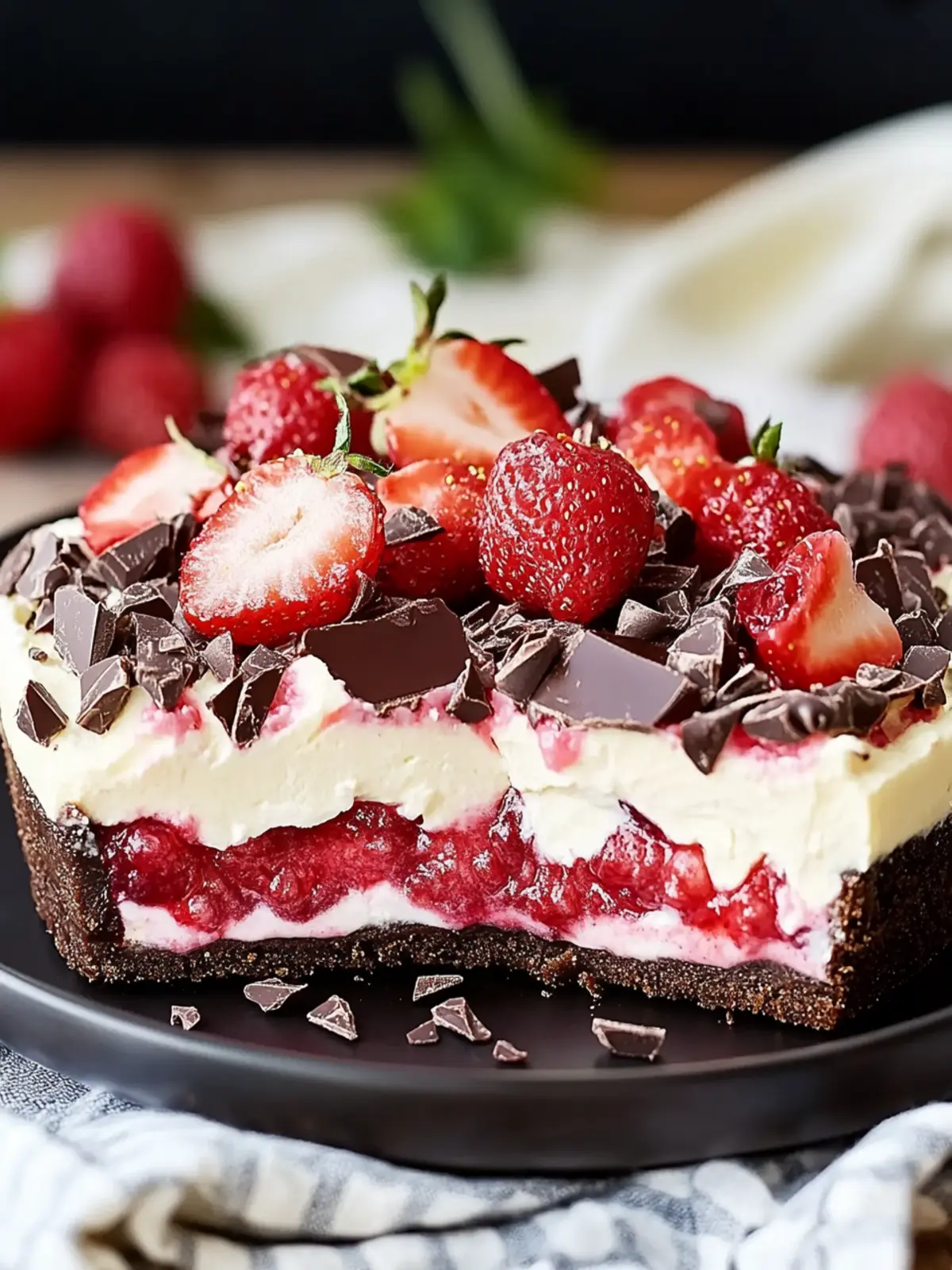 Creamy chocolate strawberry swirl cheesecake - irresistible