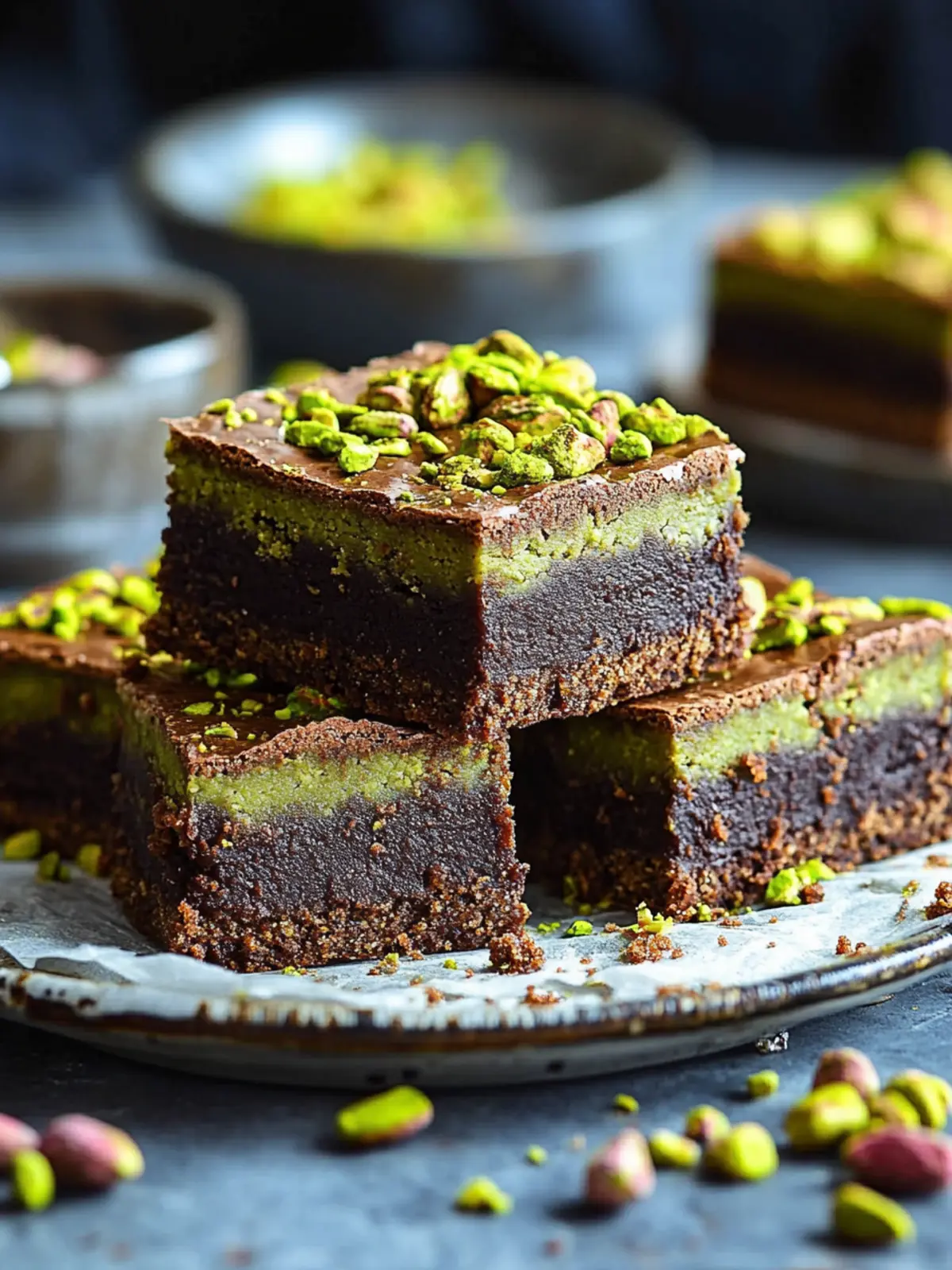 Pistazien-Kunafa-Brownies