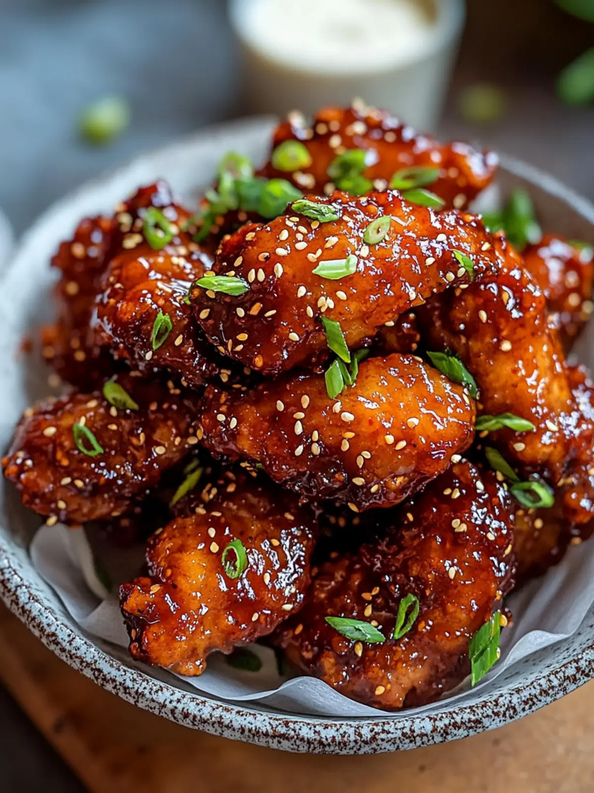 Köstliche Sticky Süß-Chili-Hähnchenschenkel im Air Fryer
