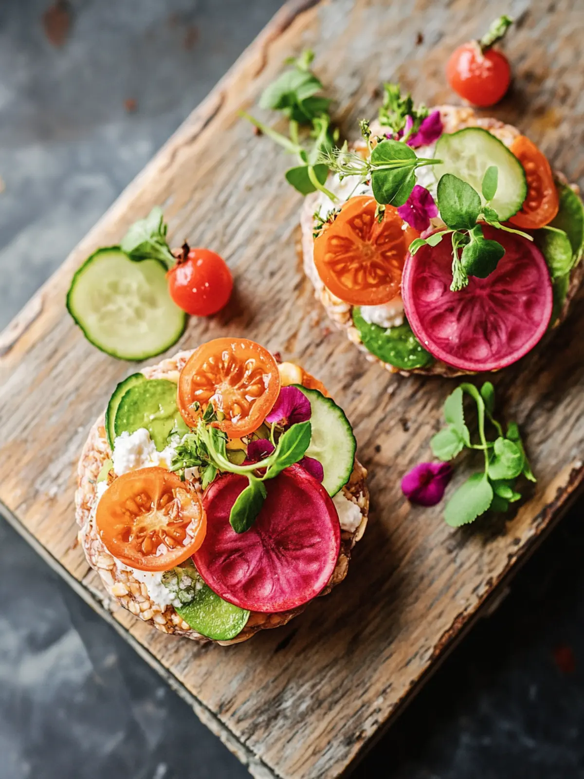Farbenfrohes veganes Fingerfood