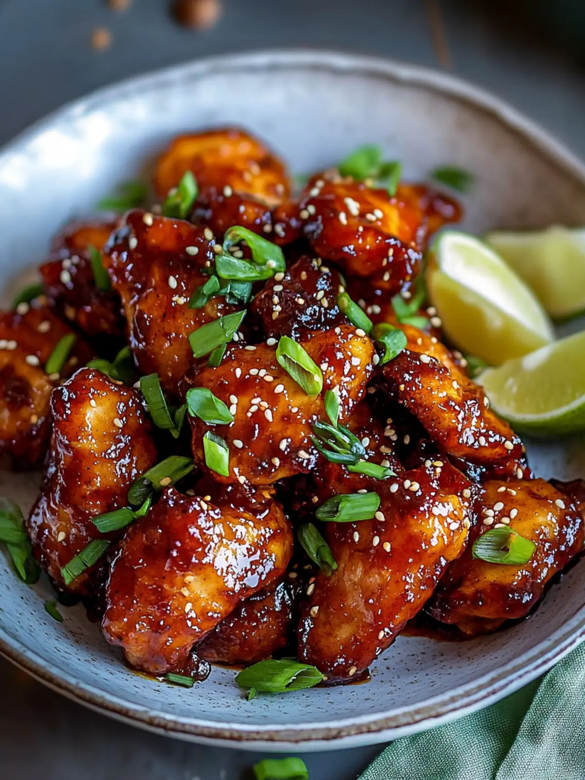 Köstliche Sticky Süß-Chili-Hähnchenschenkel im Air Fryer