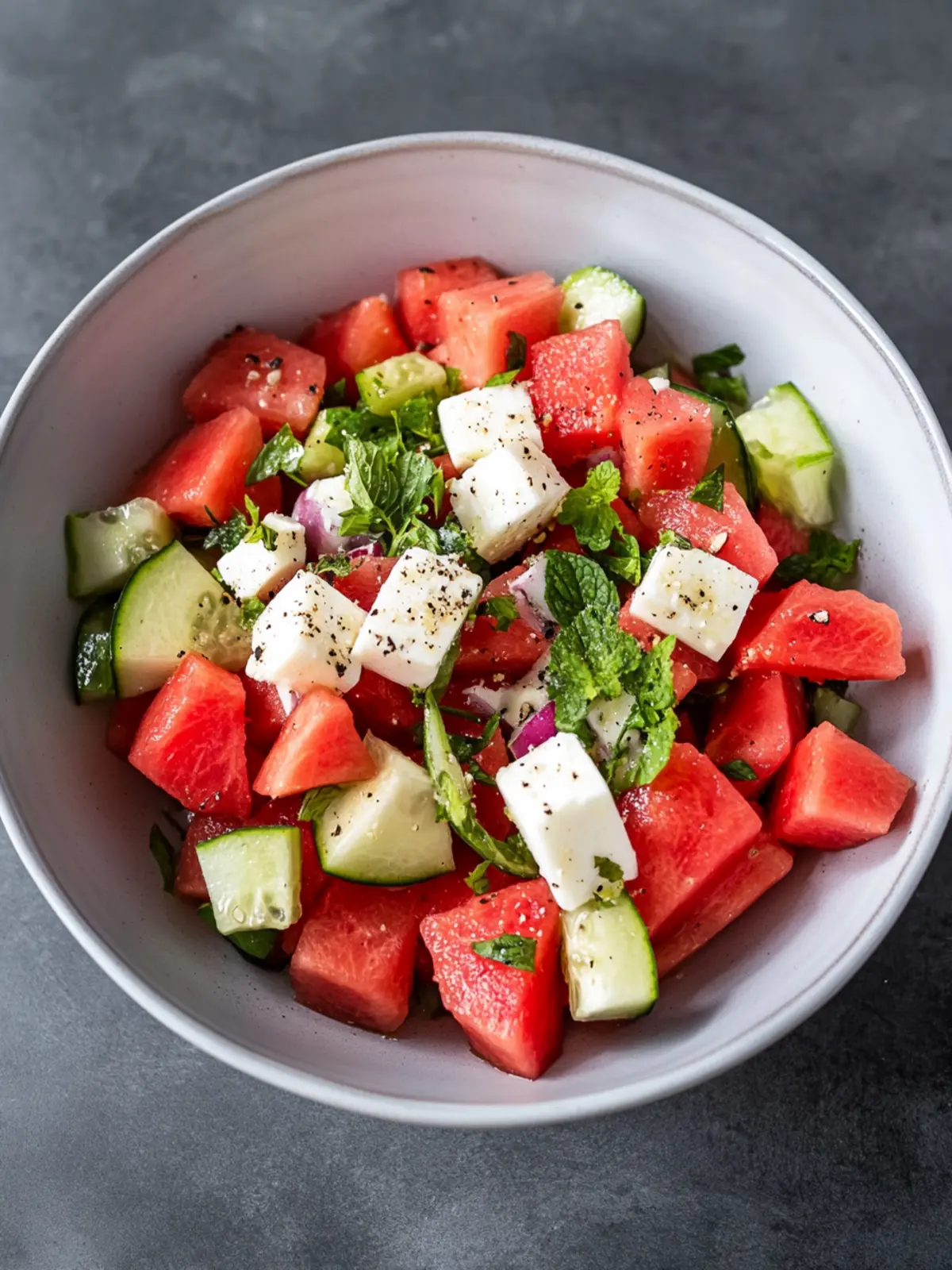 Griechischer Wassermelonen-Feta-Salat
