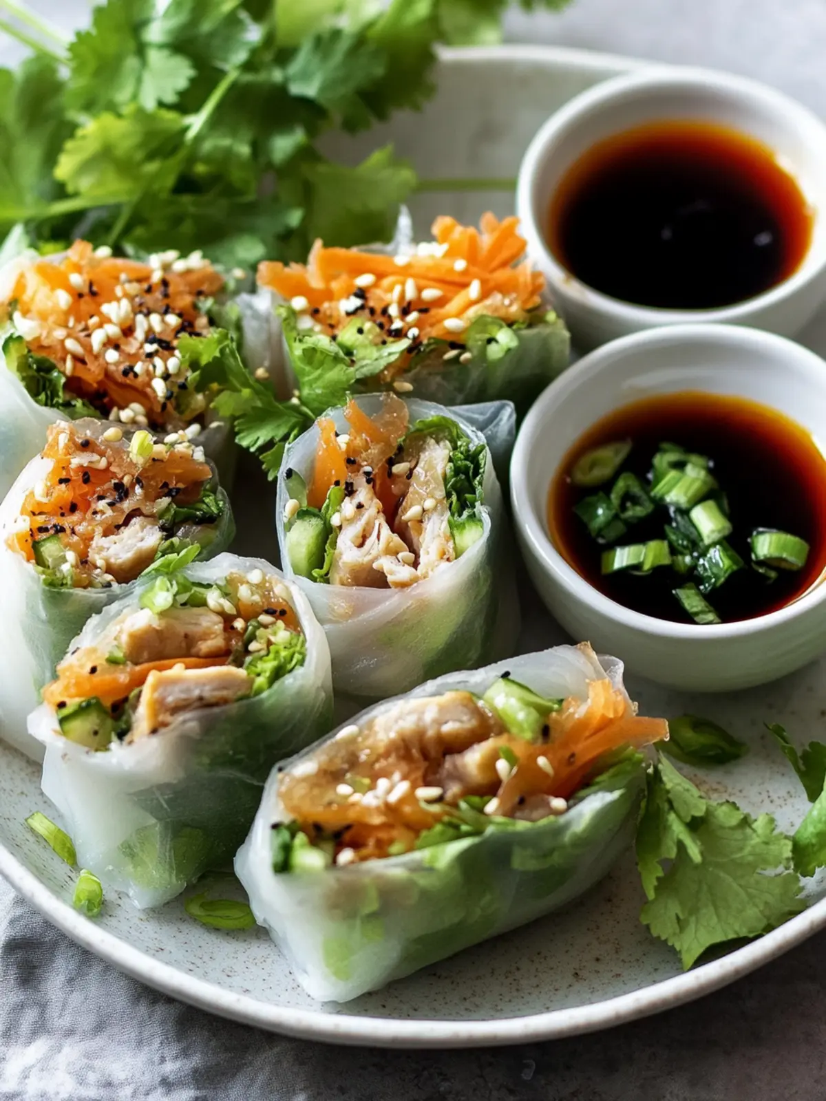 Hähnchen Teriyaki Reispapier Frühlingsrollen: Frisch & Lecker