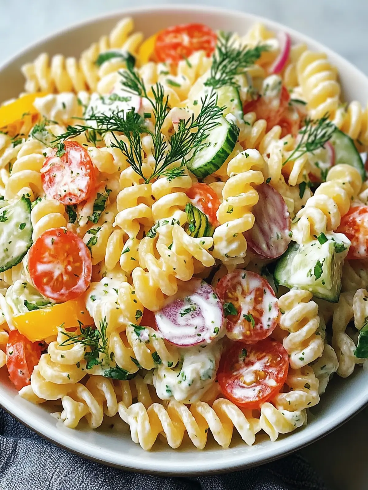 Leichter Nudelsalat mit Joghurt-Dressing