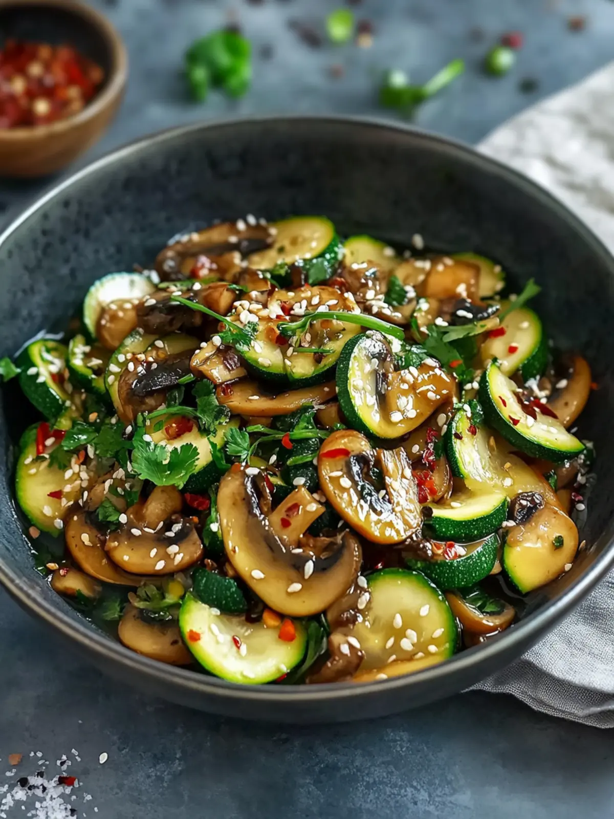 Today's special: Asian zucchini-mushroom pan