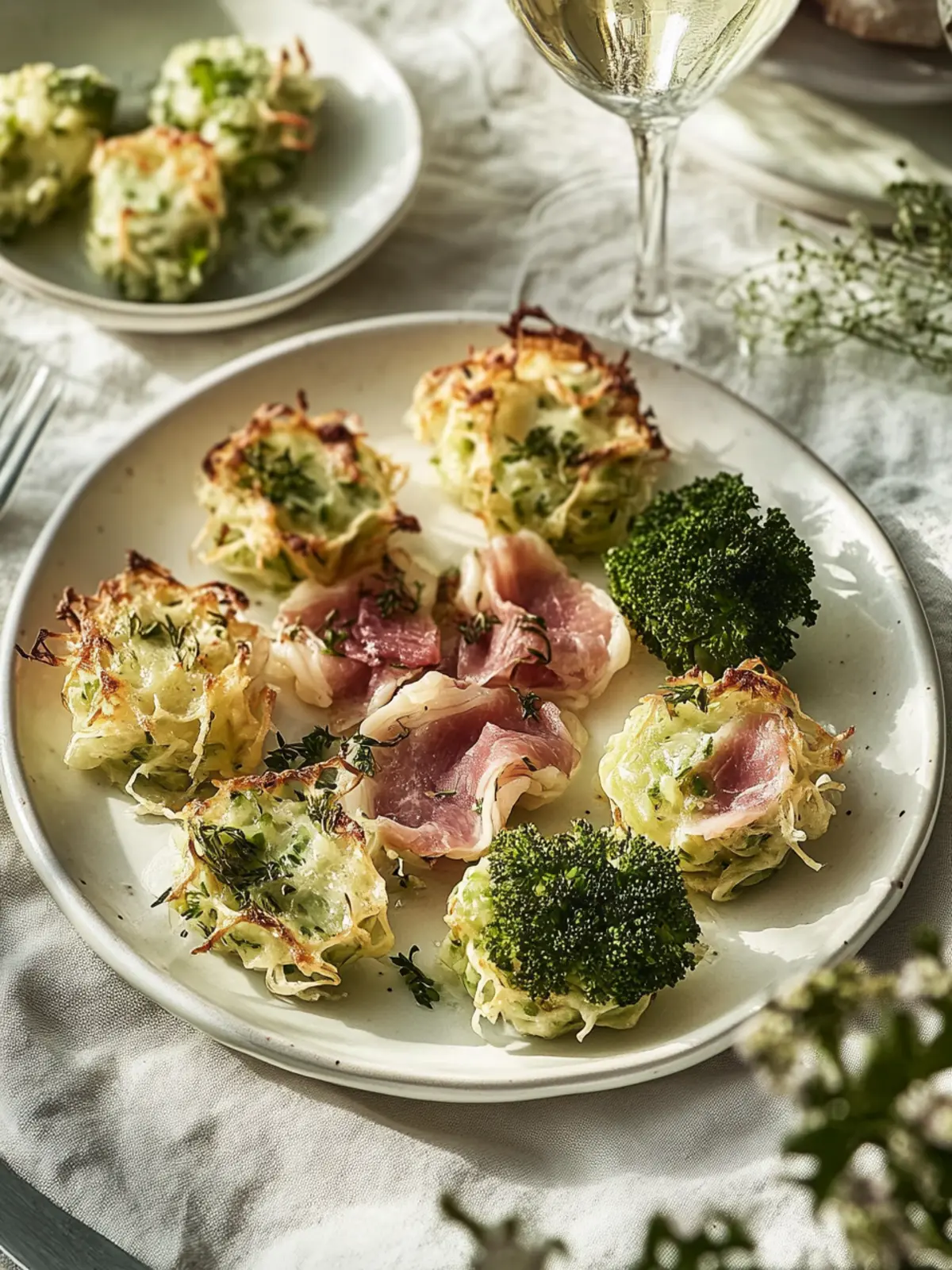 Party Fertig Mini Nudelauflauf Bissen mit Brokkoli und Rindfleisch