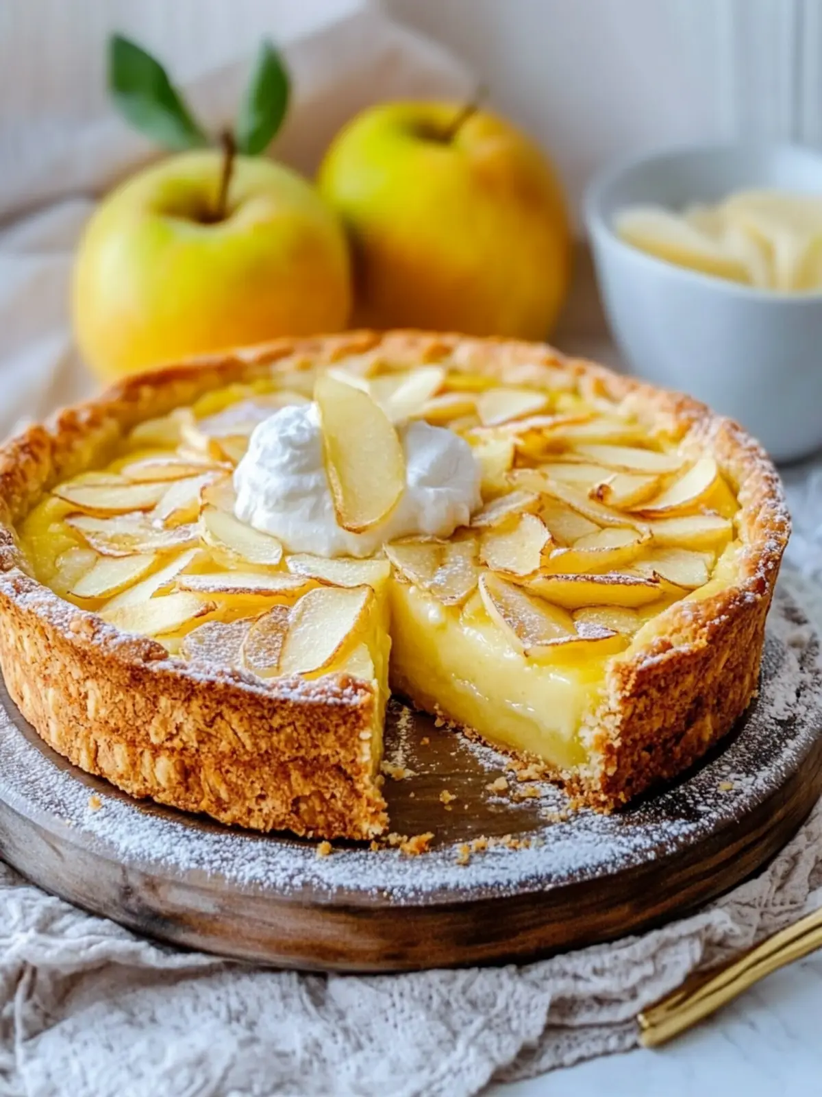 Apfelkuchen mit Pudding