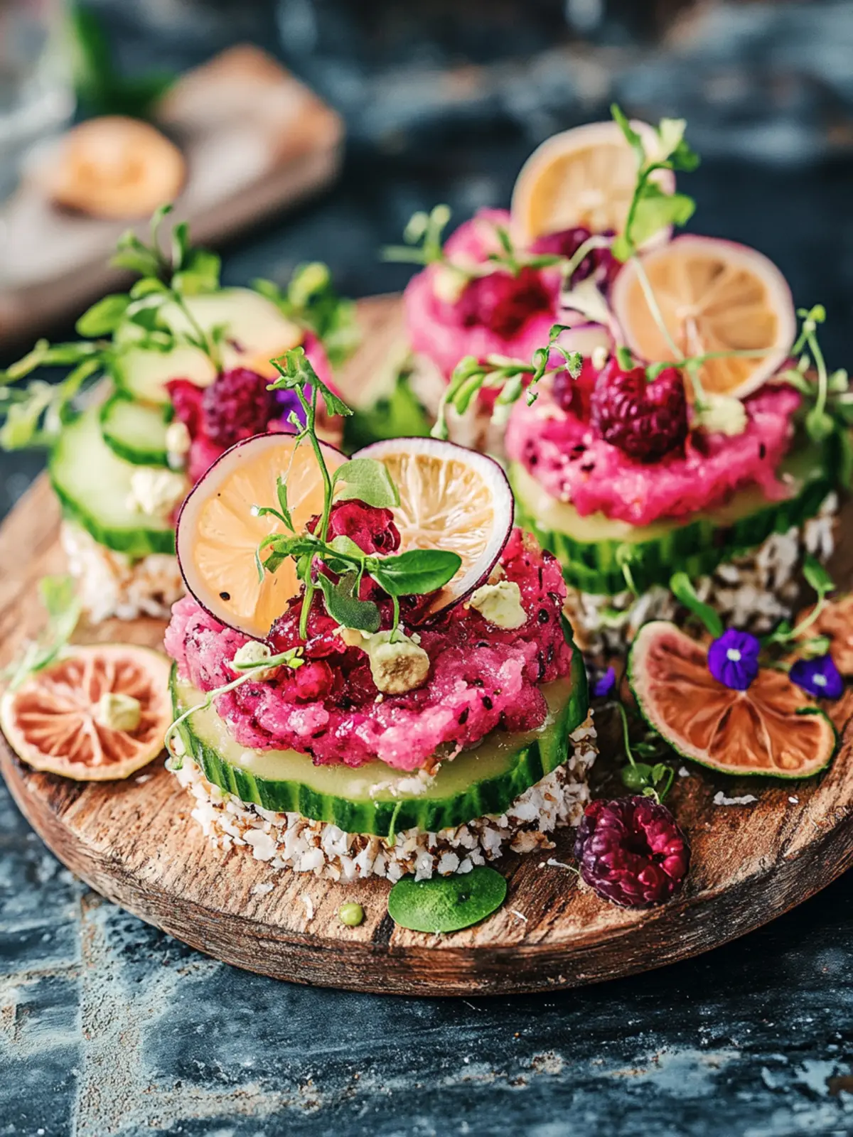 Farbenfrohes veganes Fingerfood