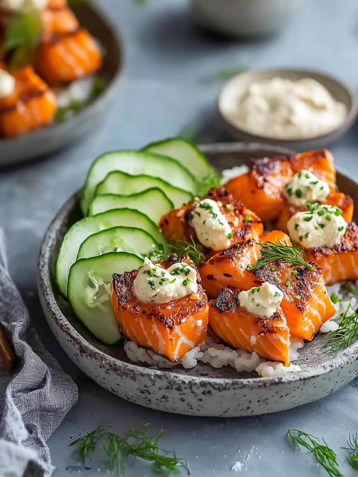 Diese Bang Bang Lachs Häppchen treffen den Spot