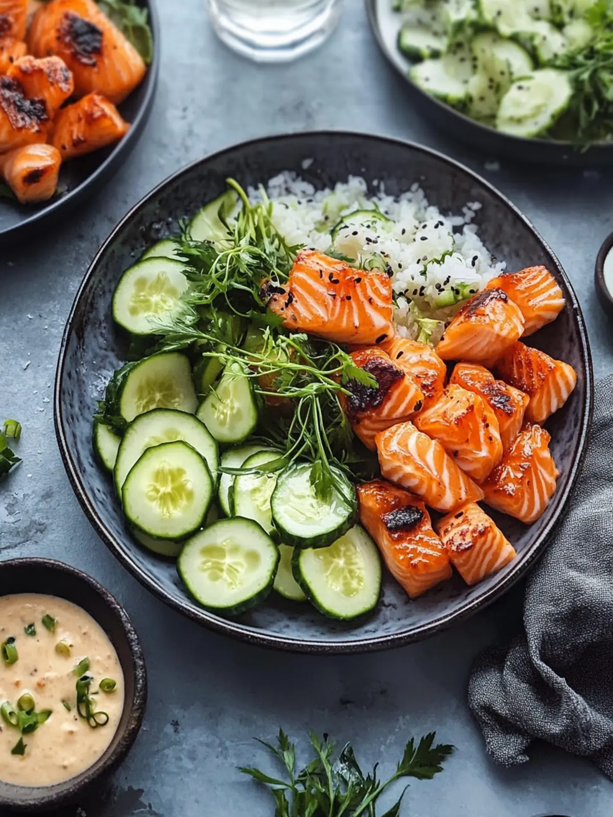 Diese Bang Bang Lachs Häppchen treffen den Spot