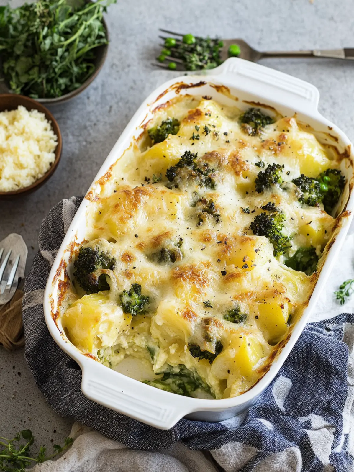 Kartoffelgratin mit Brokkoli