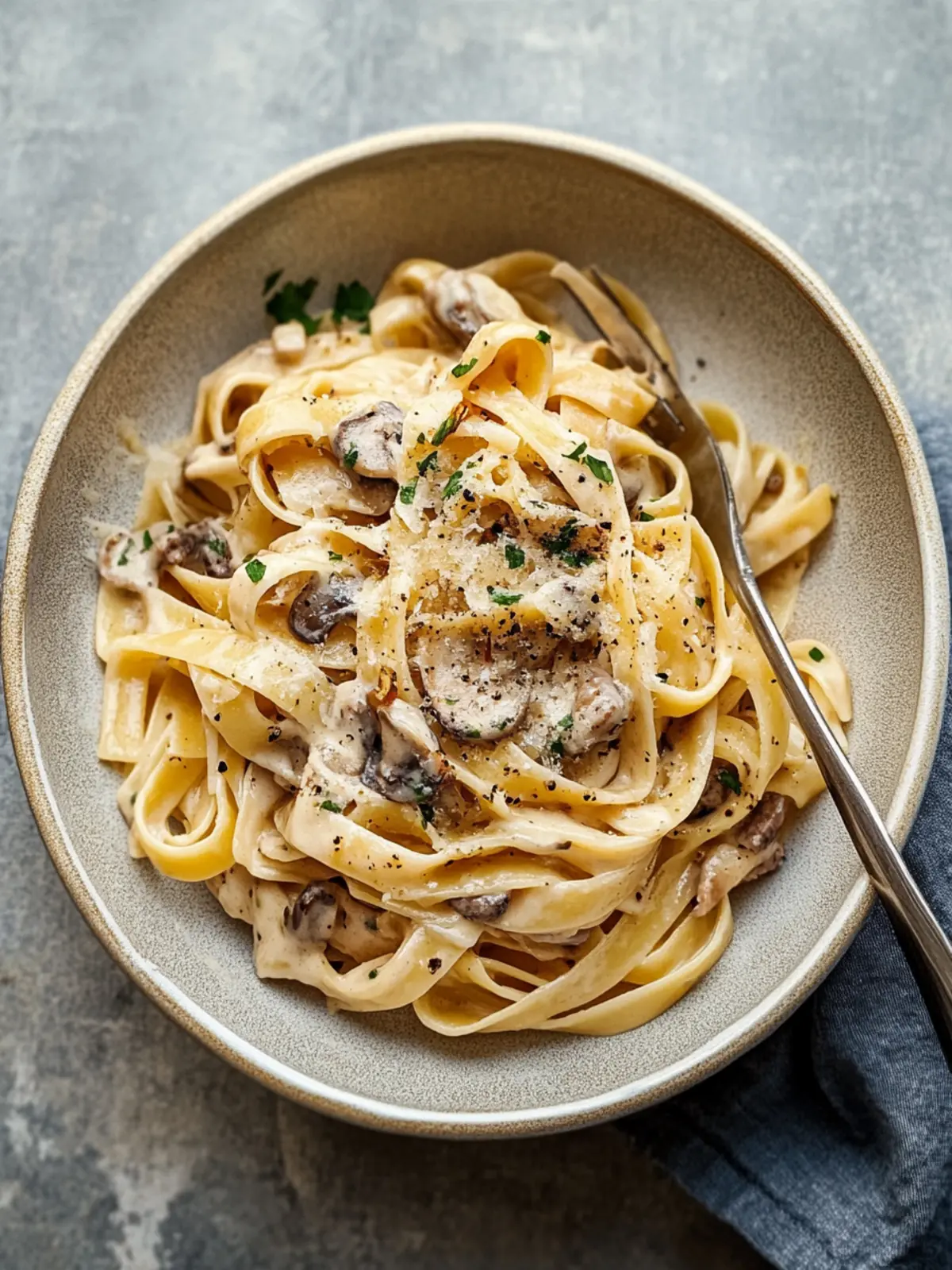 Pilzrahmsauce Pasta