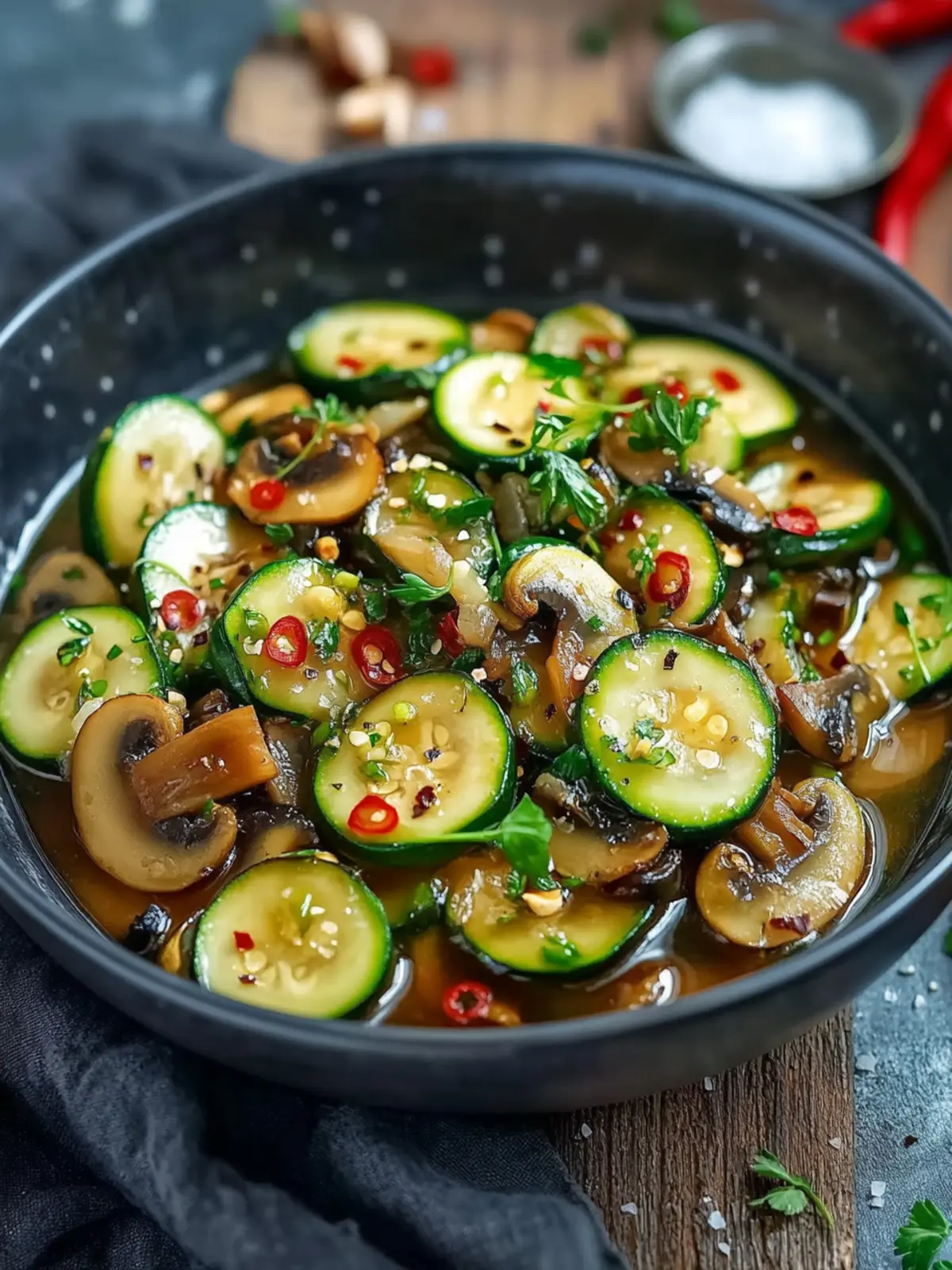 Today's special: Asian zucchini-mushroom pan