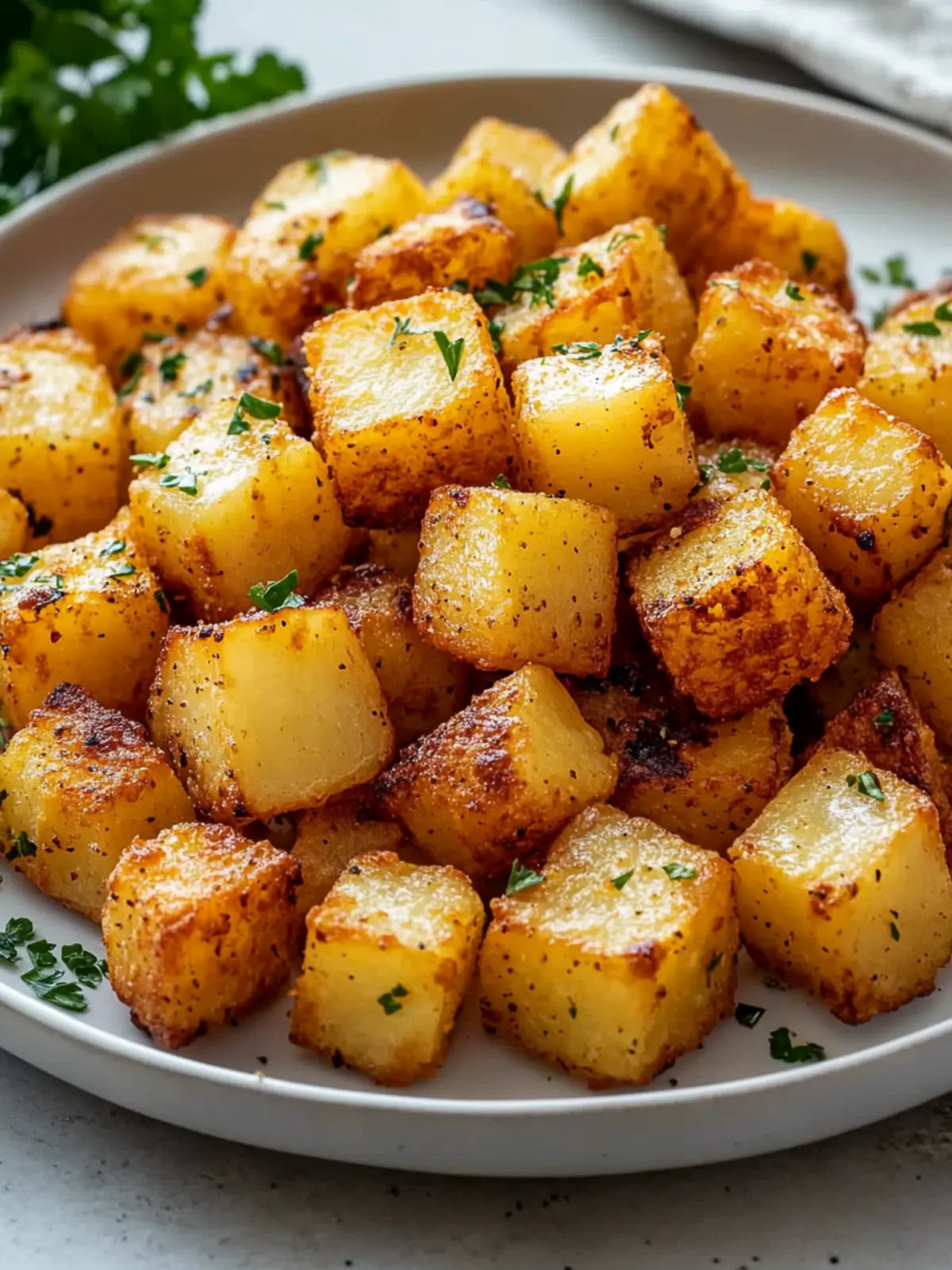 Kartoffelwürfel aus der Heißluftfritteuse