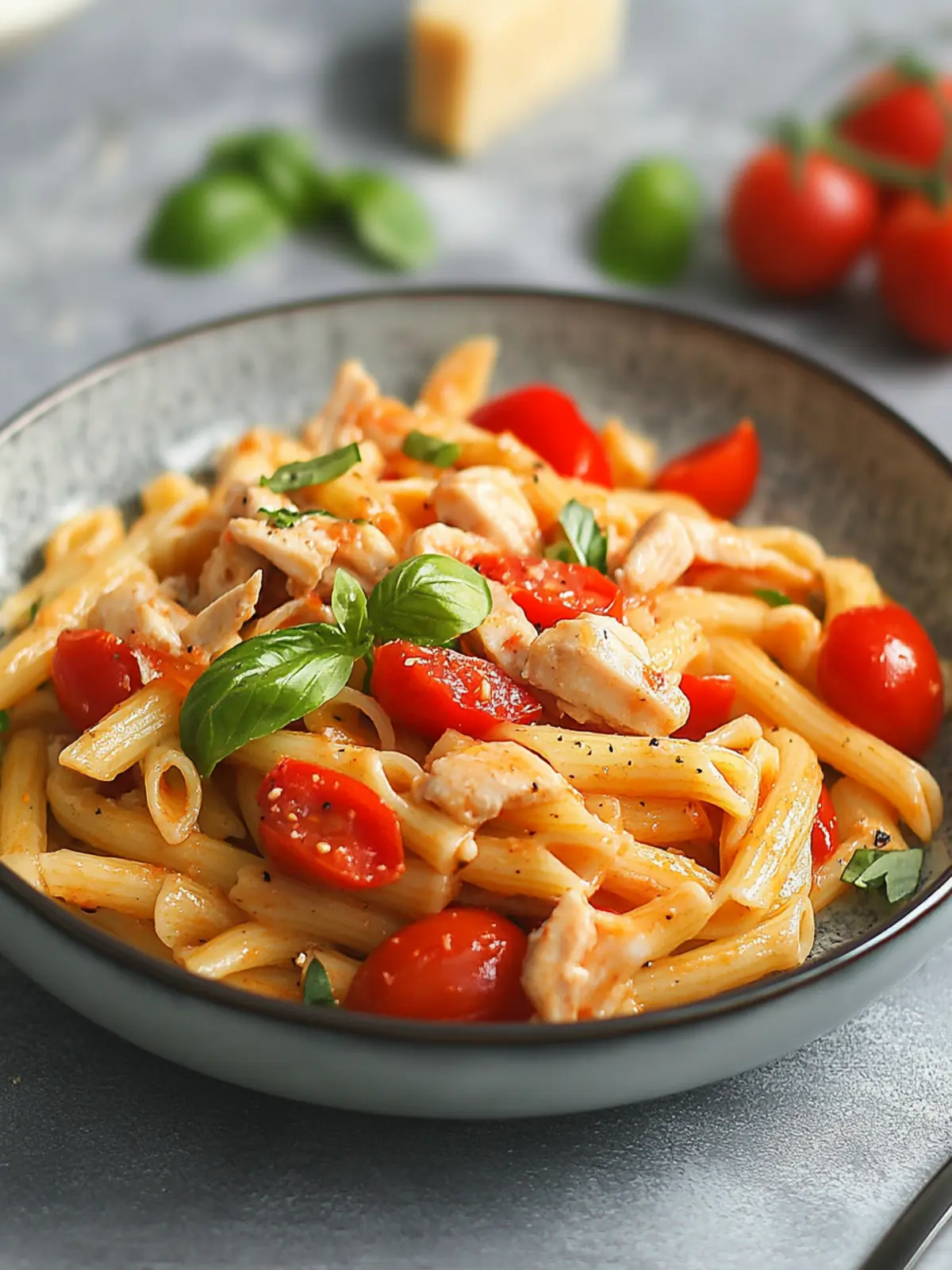 Pasta mit Huhn und Tomaten