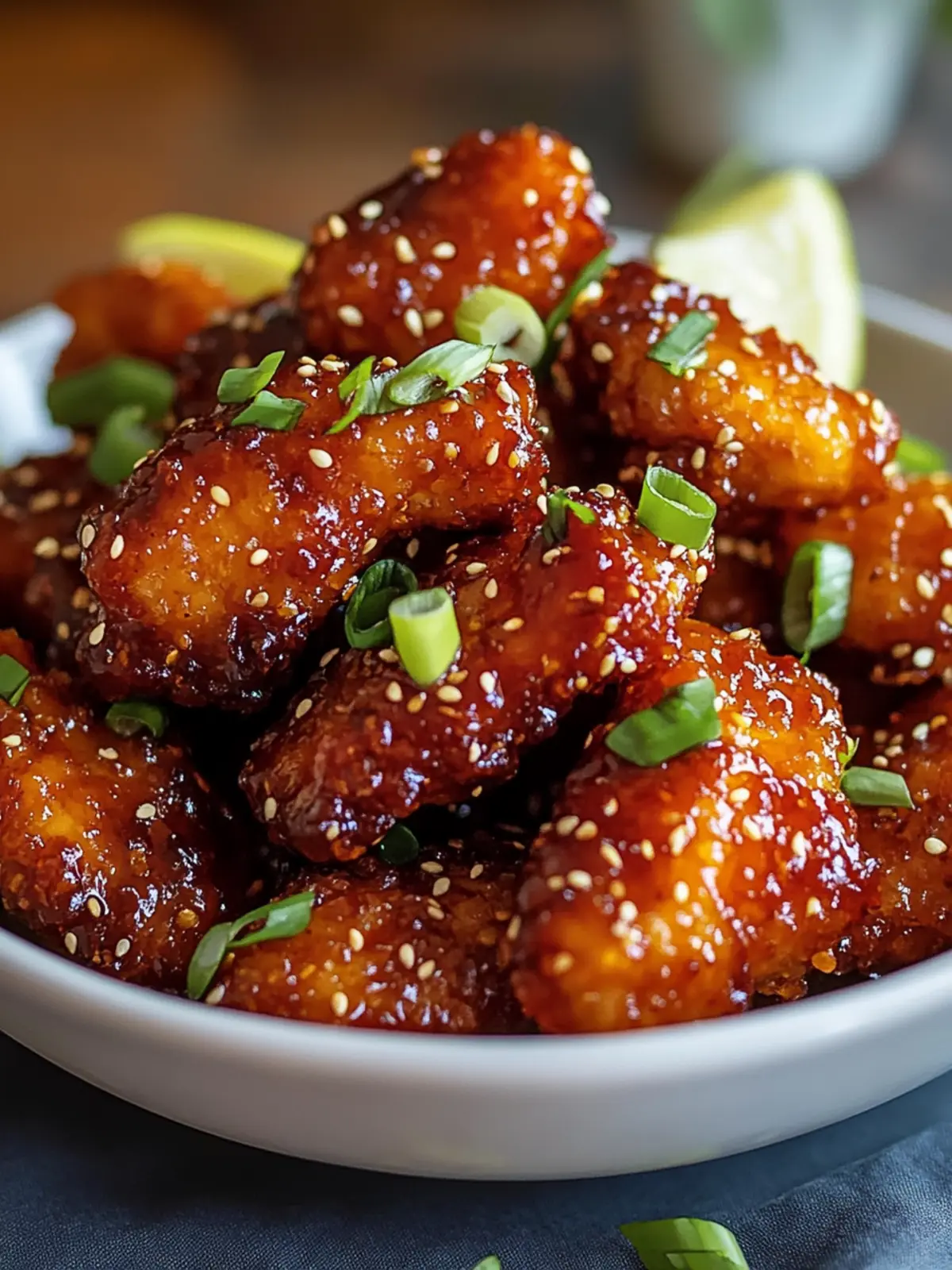 Köstliche Sticky Süß-Chili-Hähnchenschenkel im Air Fryer