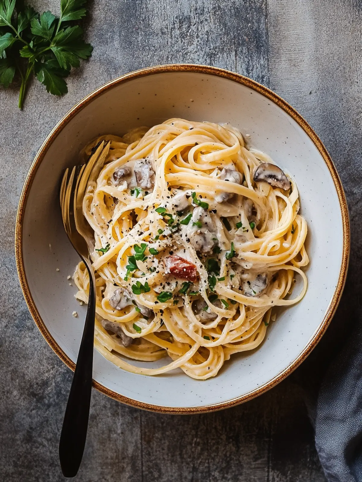 Pilzrahmsauce Pasta