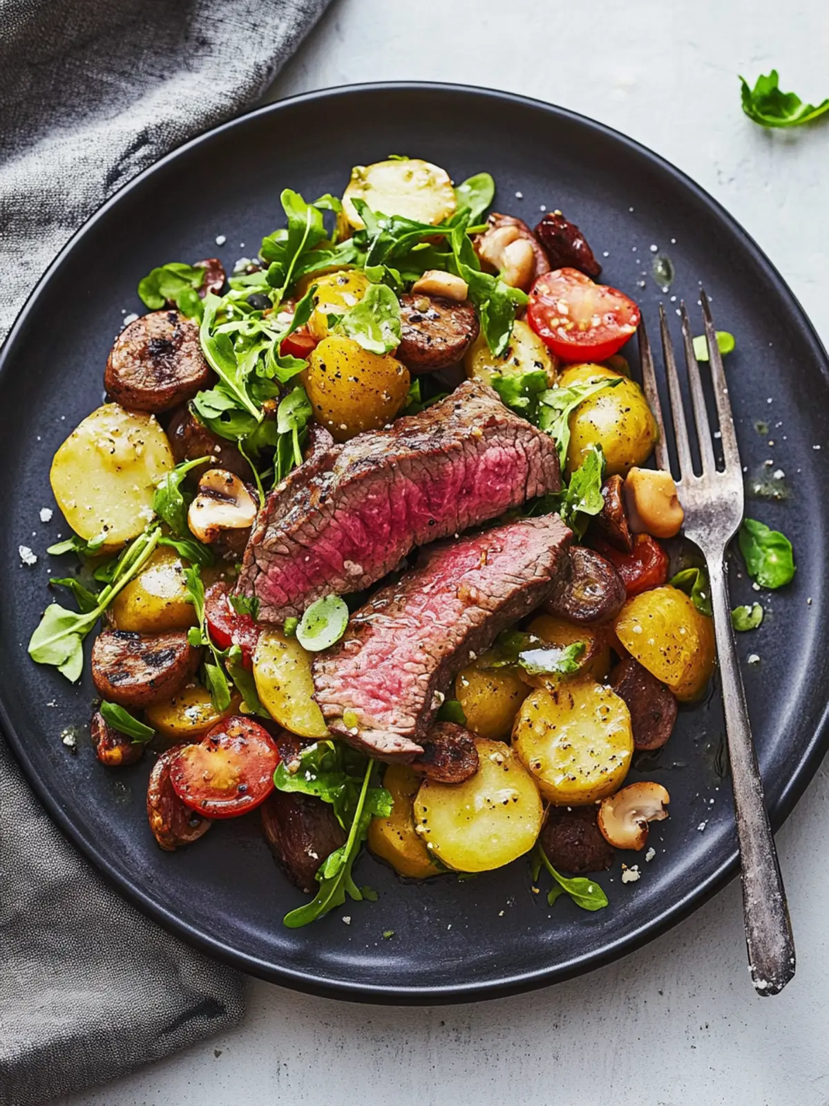 Kartoffelsalat mit Hüftsteak