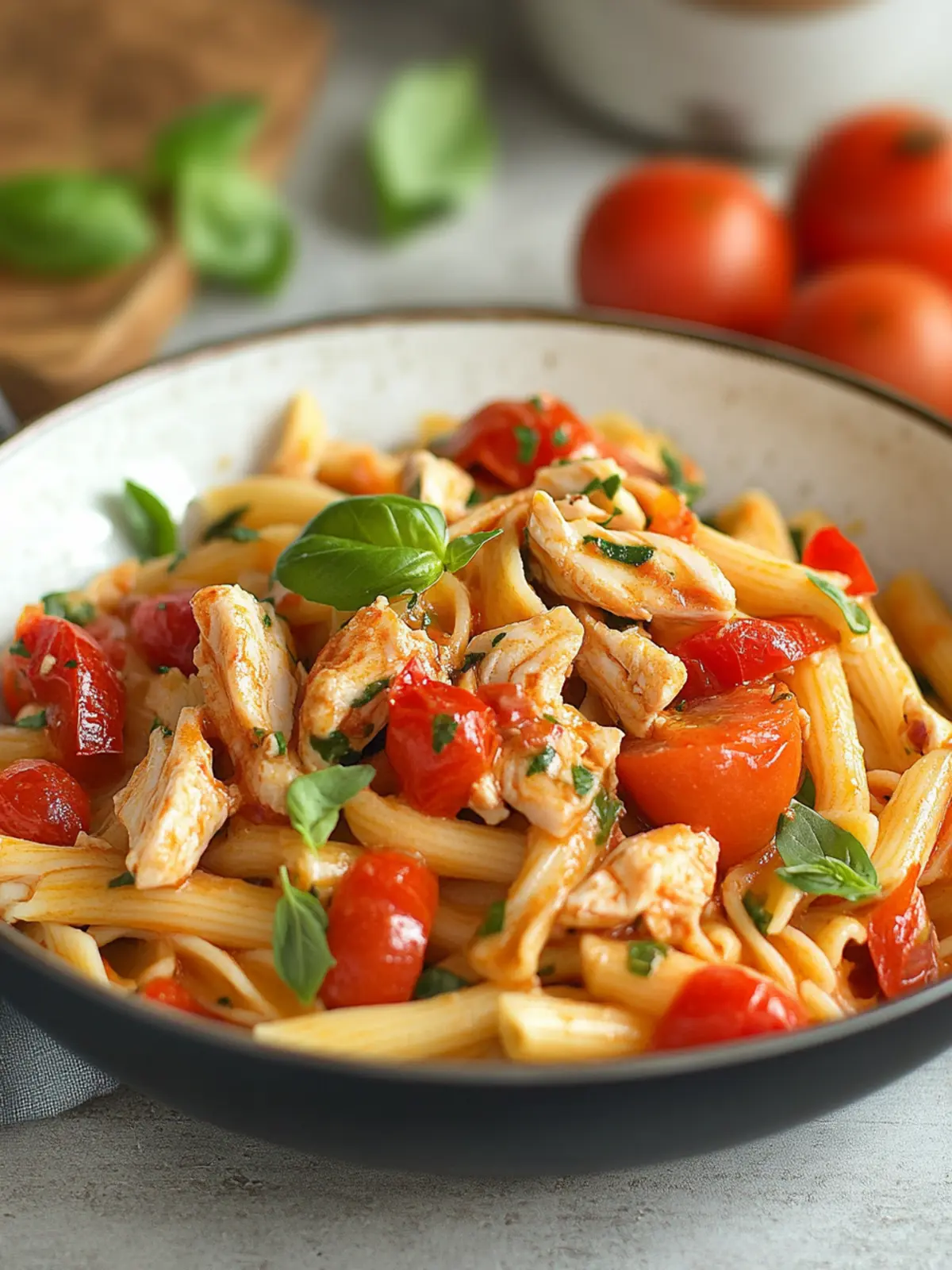 Pasta mit Huhn und Tomaten