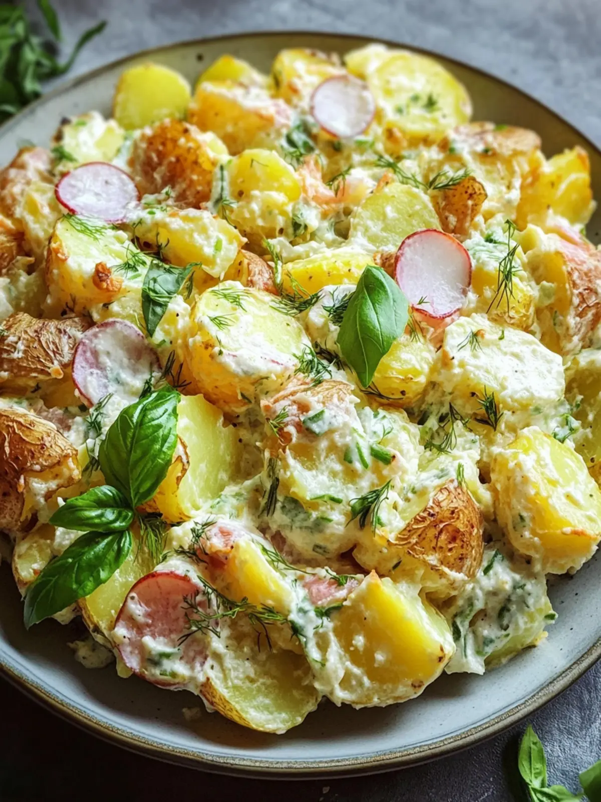 Knuspriger Smashed Kartoffelsalat – Trendgericht zum Verlieben