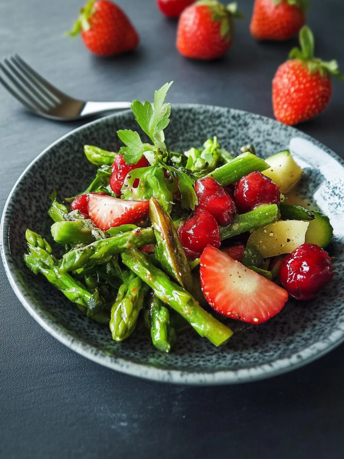 Grüner Spargel – Erdbeer – Salat