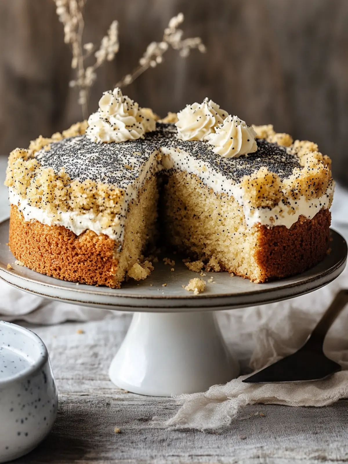 This poppy seed crumb cake puts you directly in the mood for cake