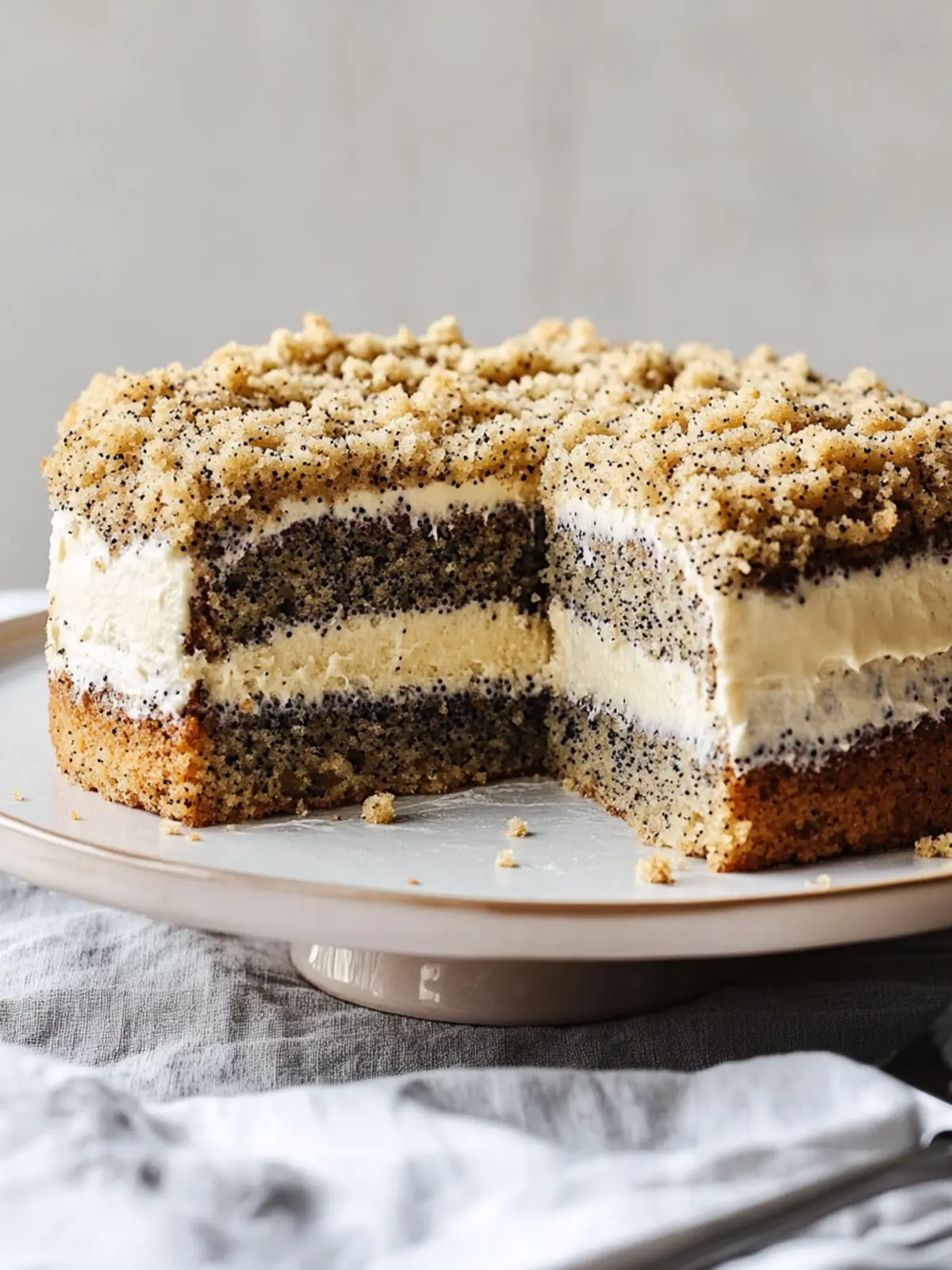 This poppy seed crumb cake puts you directly in the mood for cake