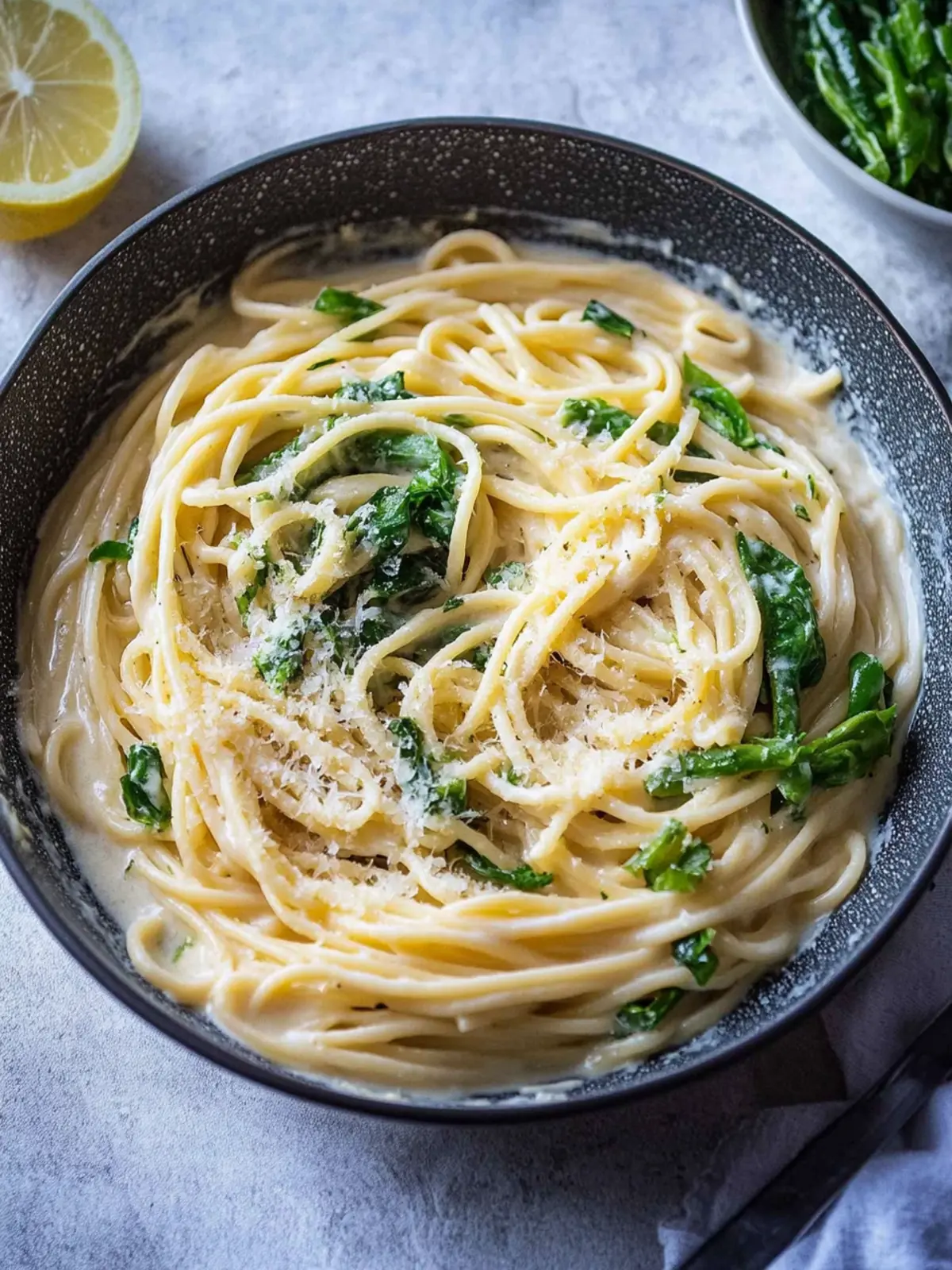 Cremige Tahini-Pasta mit Zitrone und Knoblauch (Einfache vegane Pasta)