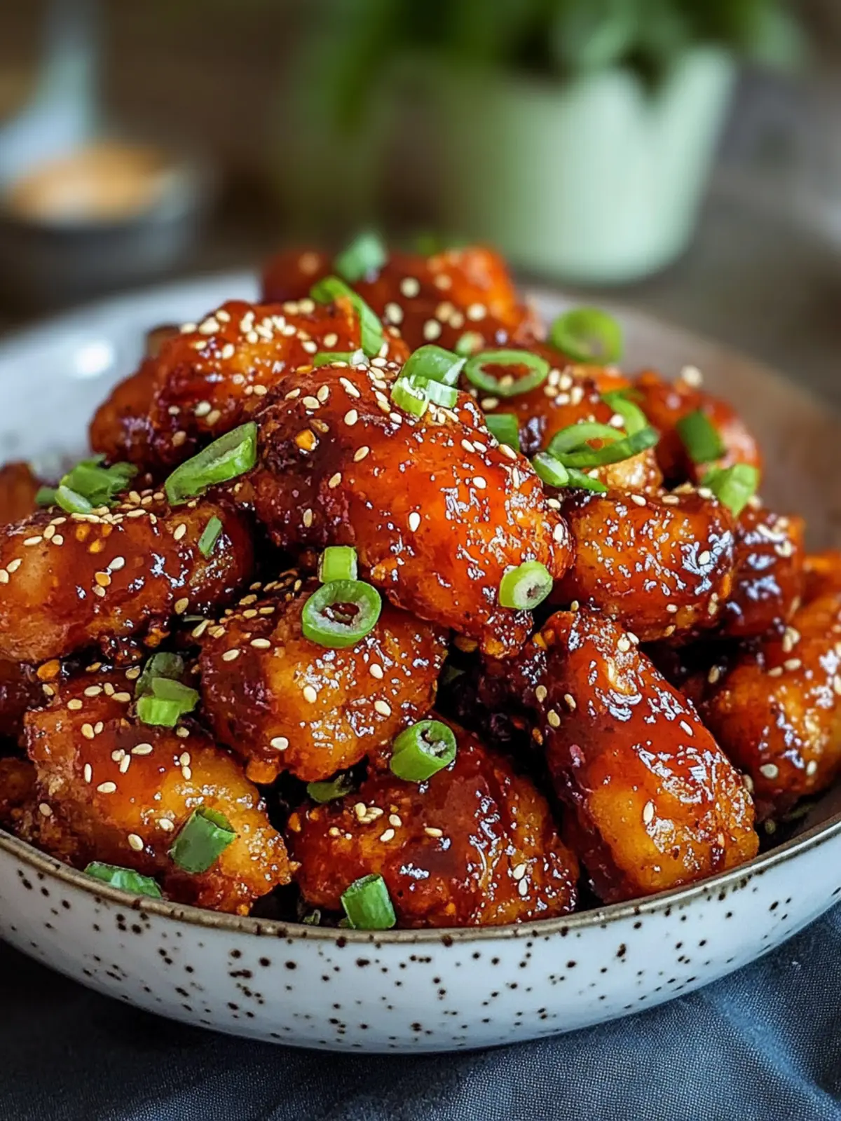 Köstliche Sticky Süß-Chili-Hähnchenschenkel im Air Fryer