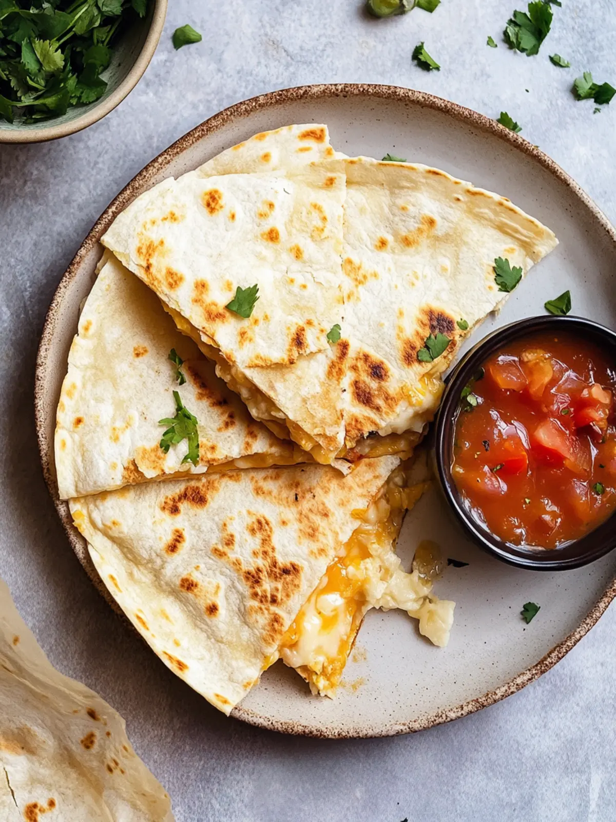 Eier und Käse Quesadilla