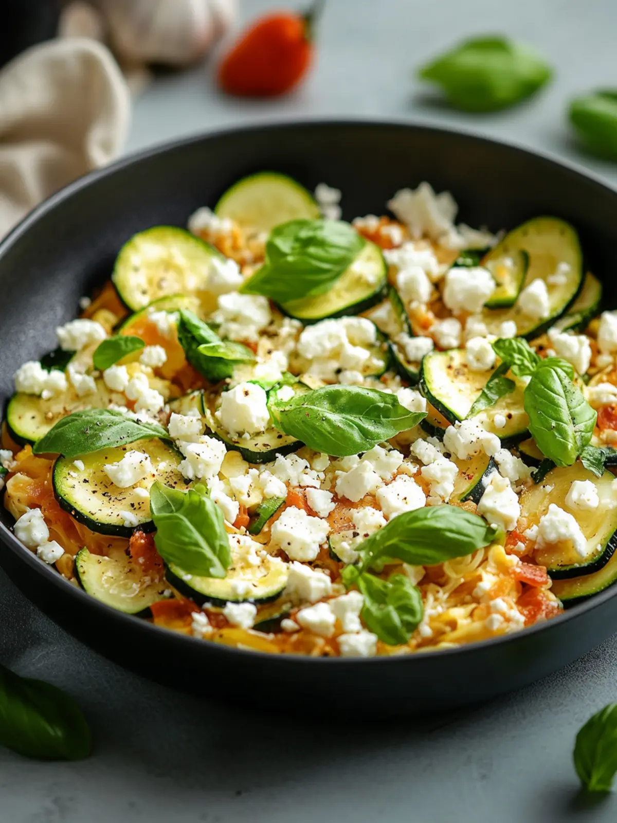 Mediterrane Reispfanne mit Zucchini und Feta: leckere Resteküche