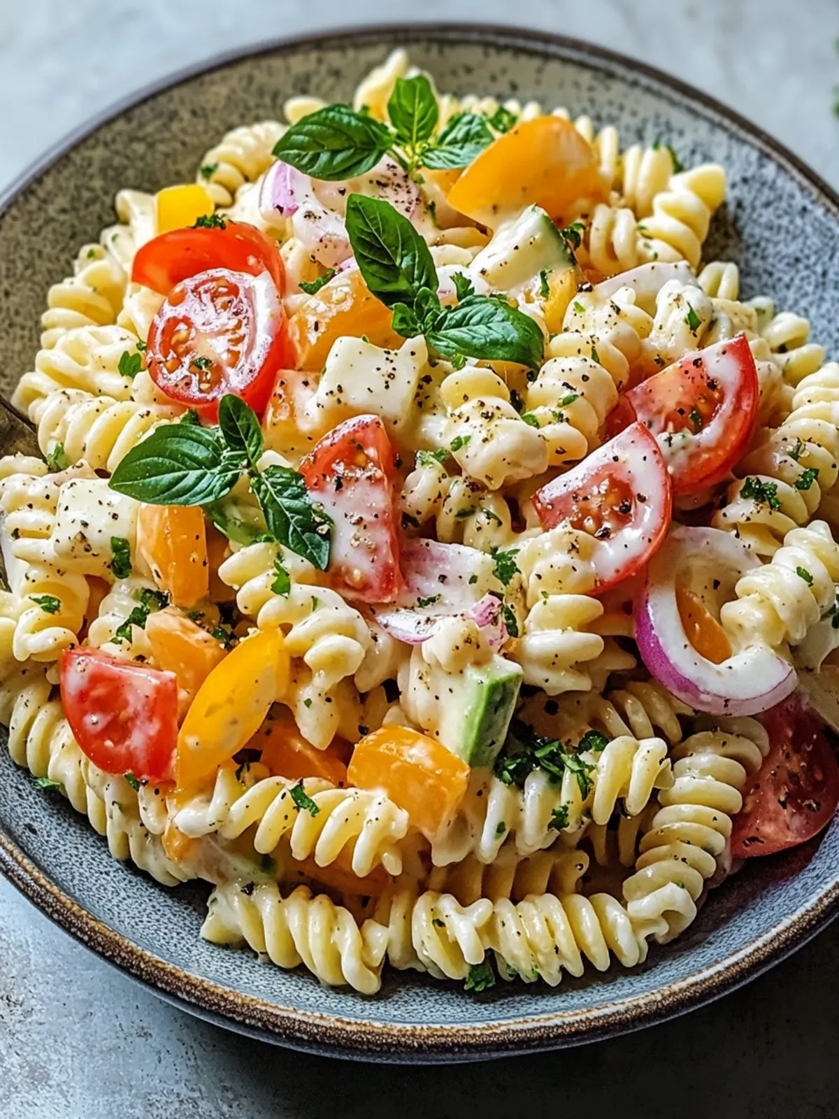 Leichter Nudelsalat mit Joghurt-Dressing