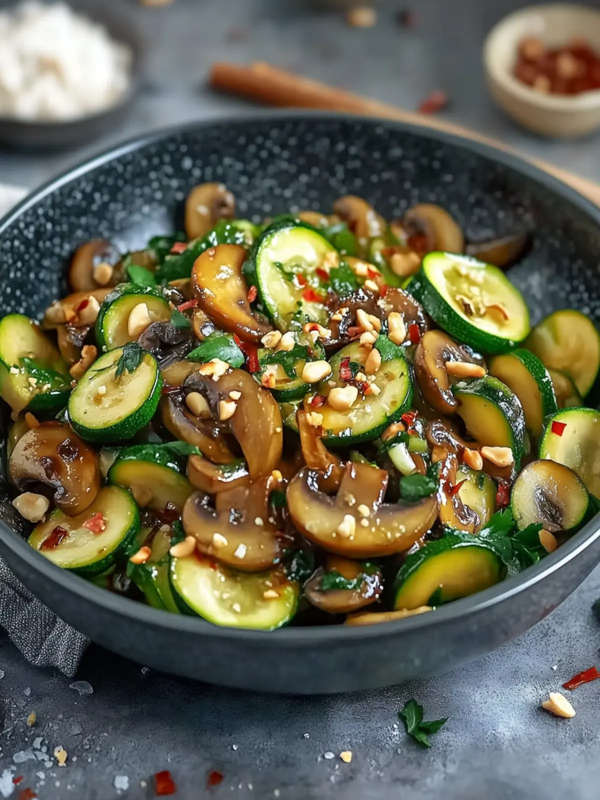 Today's special: Asian zucchini-mushroom pan