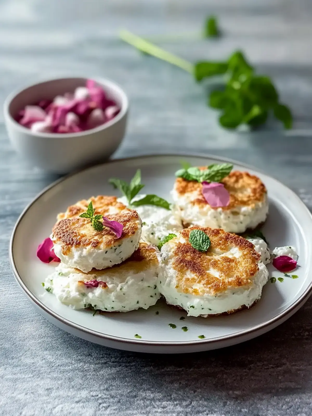Blumenkohl-Taler mit Kräuterquark