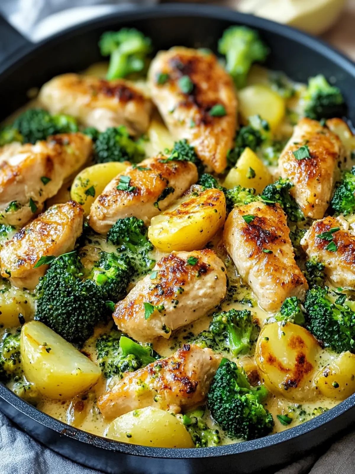 Potato-Chicken-Pan with Broccoli quite easy