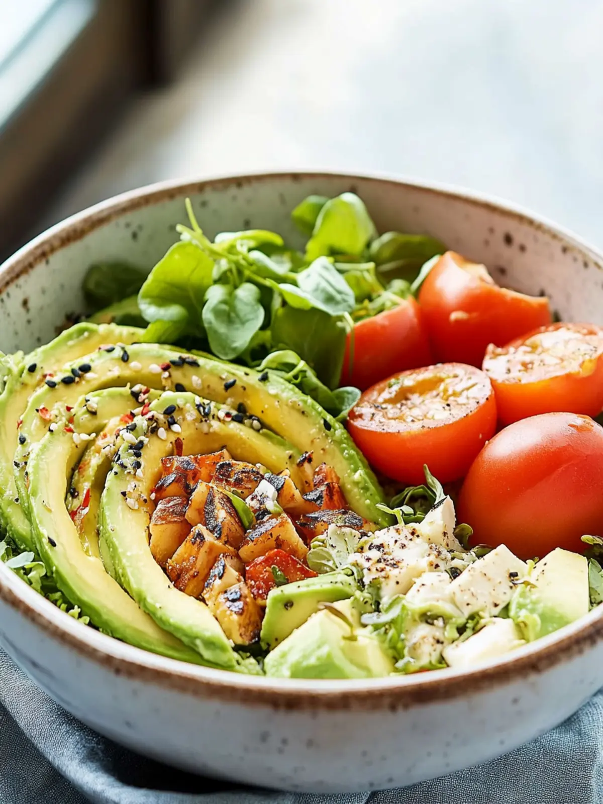Die schnellste Power-Avocado-Hähnchen-Bowl