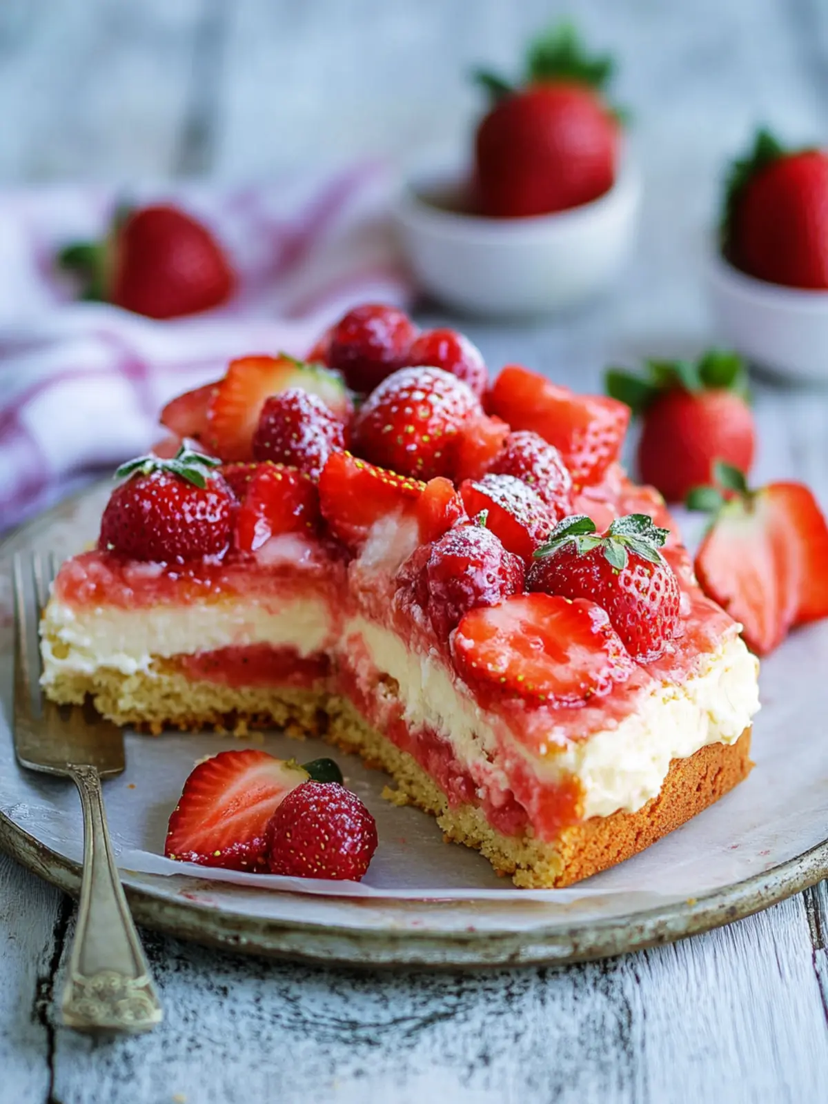 Easy Strawberry Pudding Cake from the Tray (also for the Thermomix)